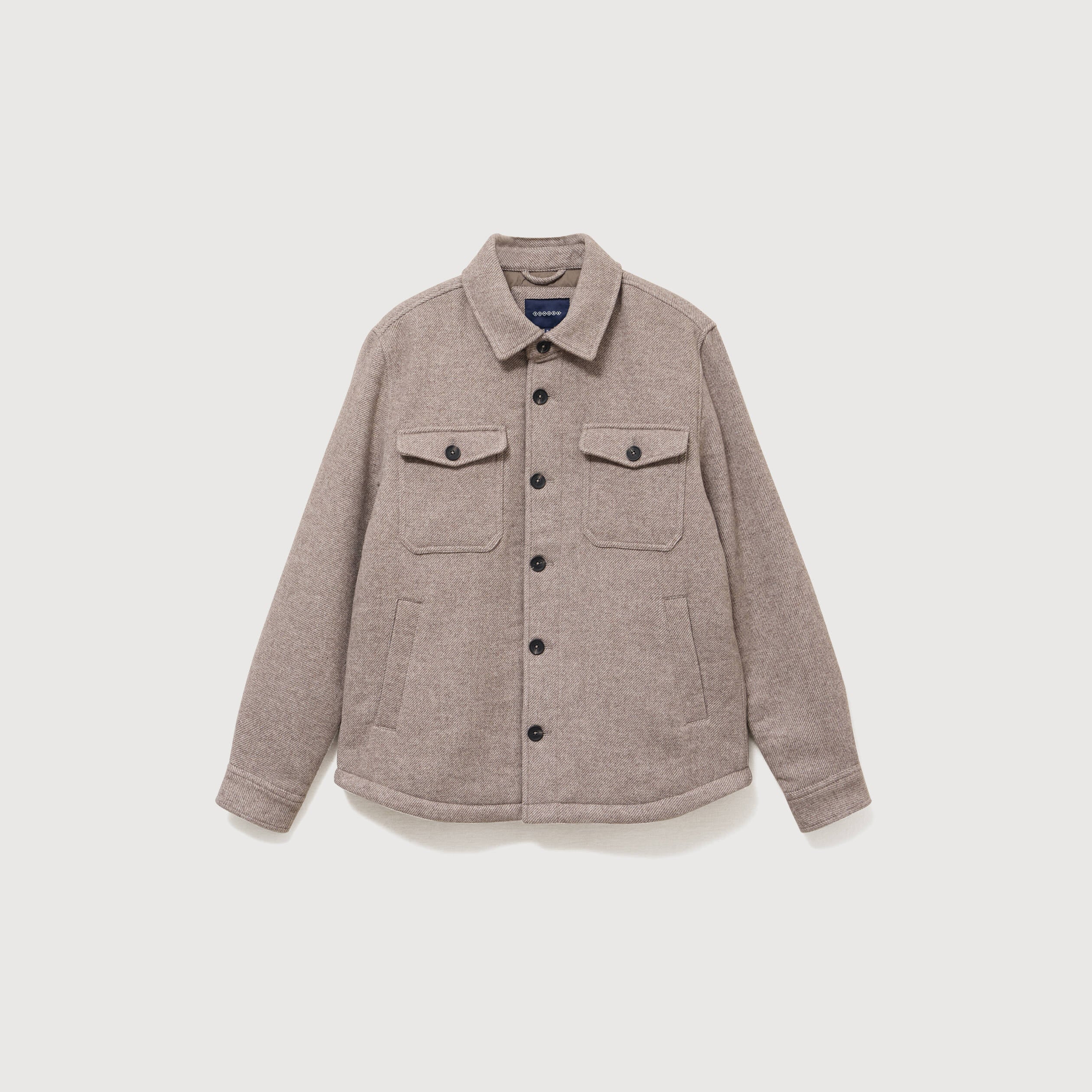 Surchemise boutonn&eacute;e beige homme
