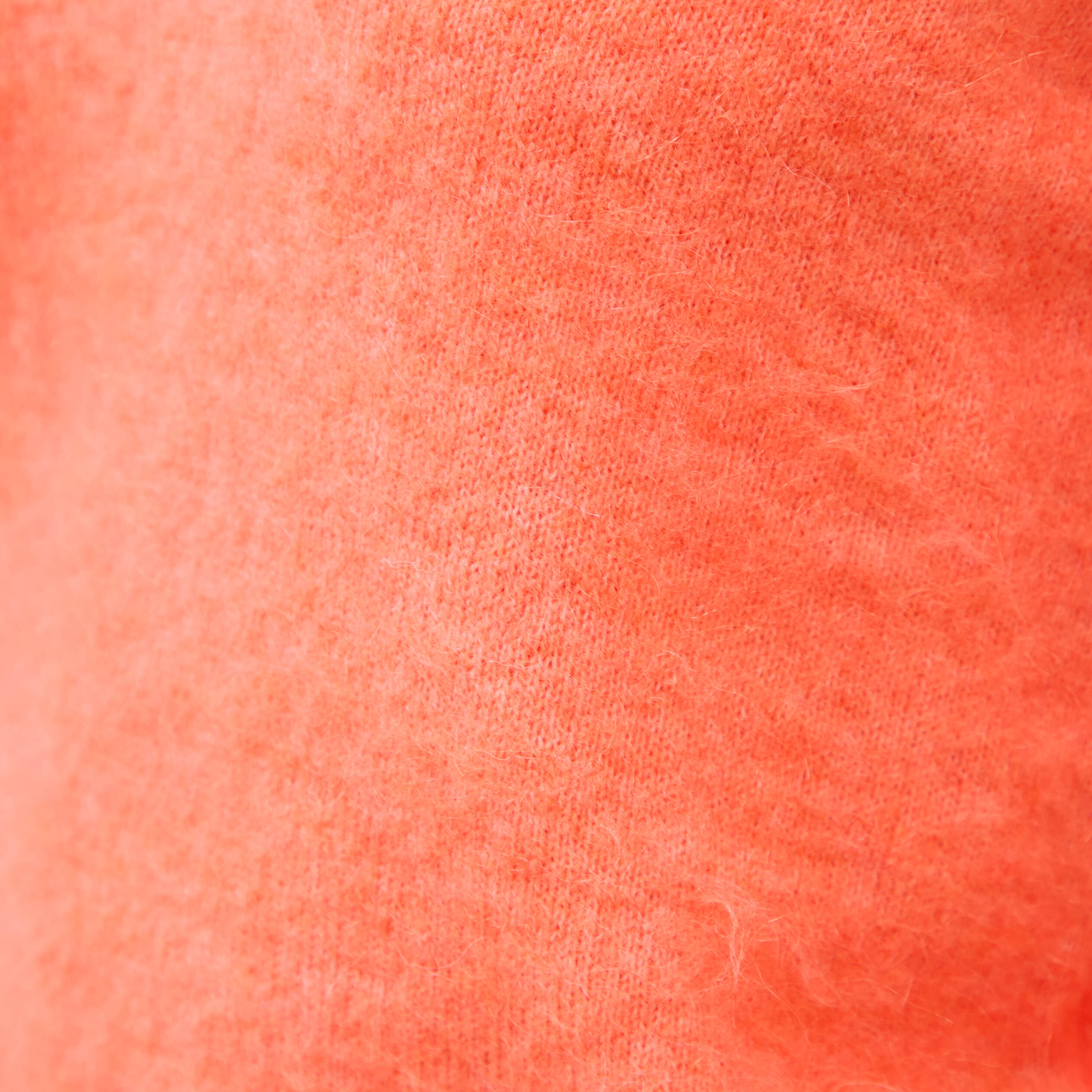 Pull droit col v manches longues rose corail femme