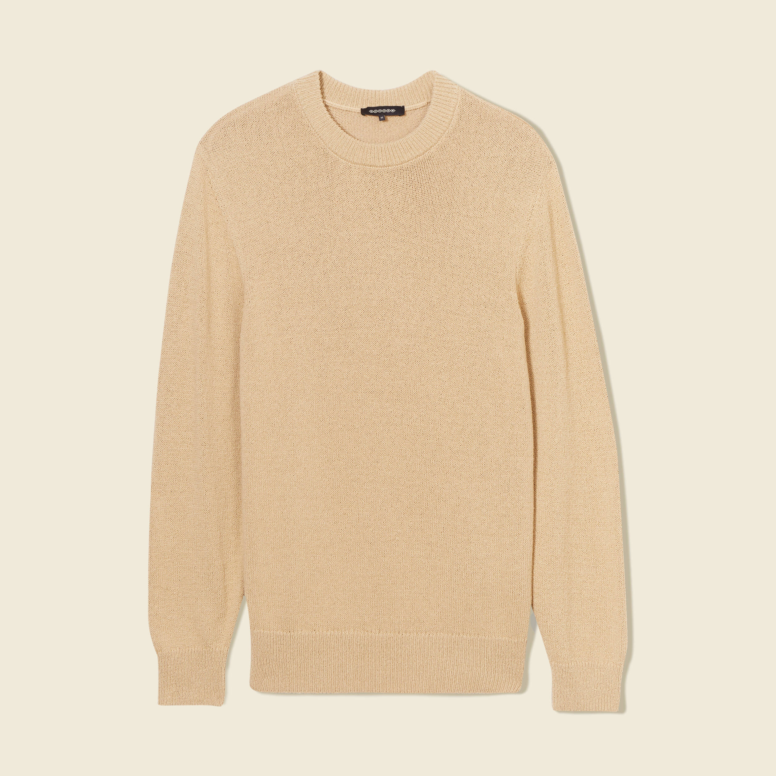 Pull manches longues beige homme