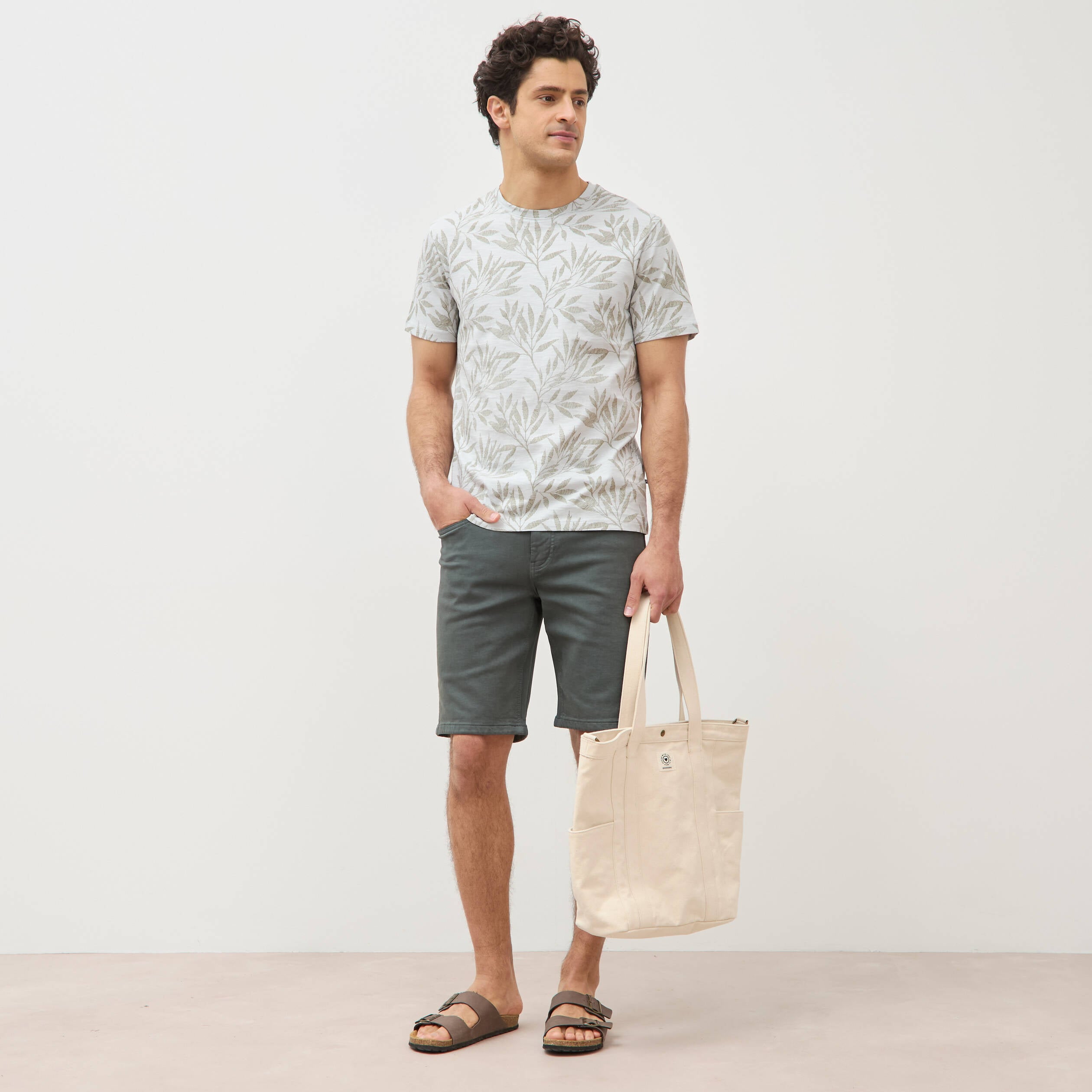 Bermuda vert kaki homme