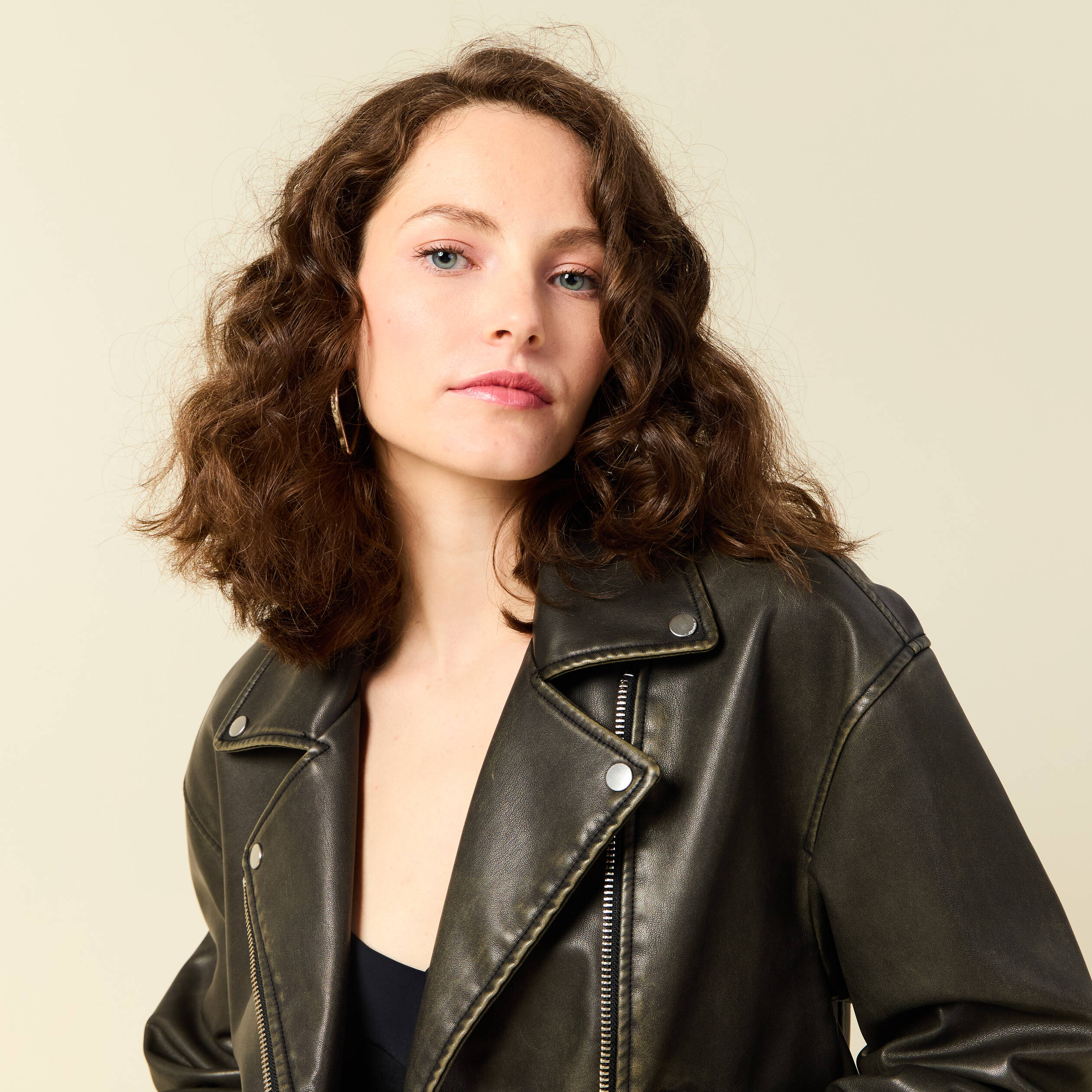 blouson simili cuir marron femme Blouson simili cuir marron femme