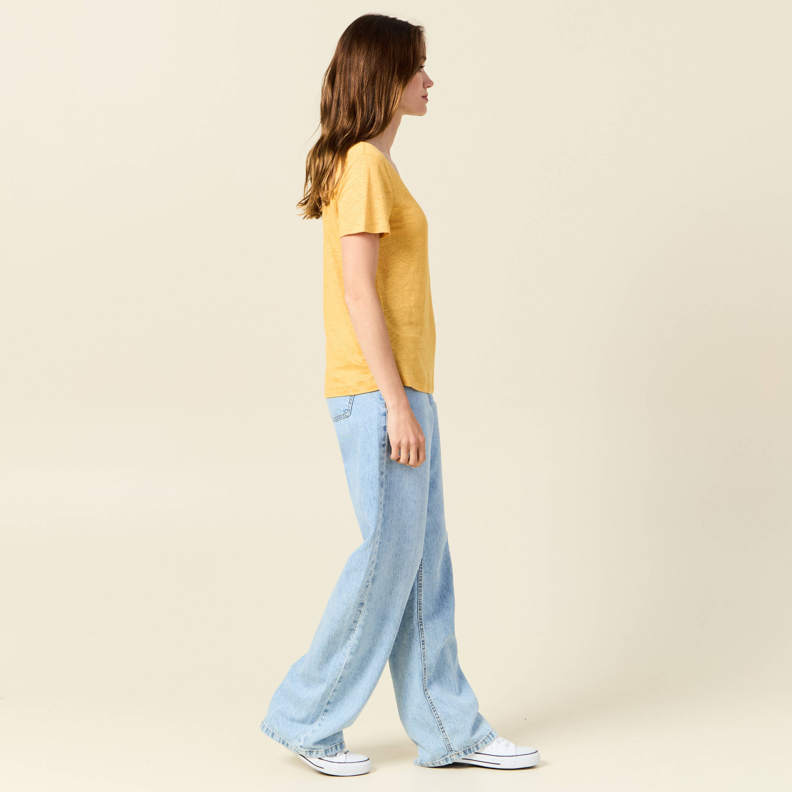 t shirt eco responsable jaune femme T-shirt éco-responsable jaune femme