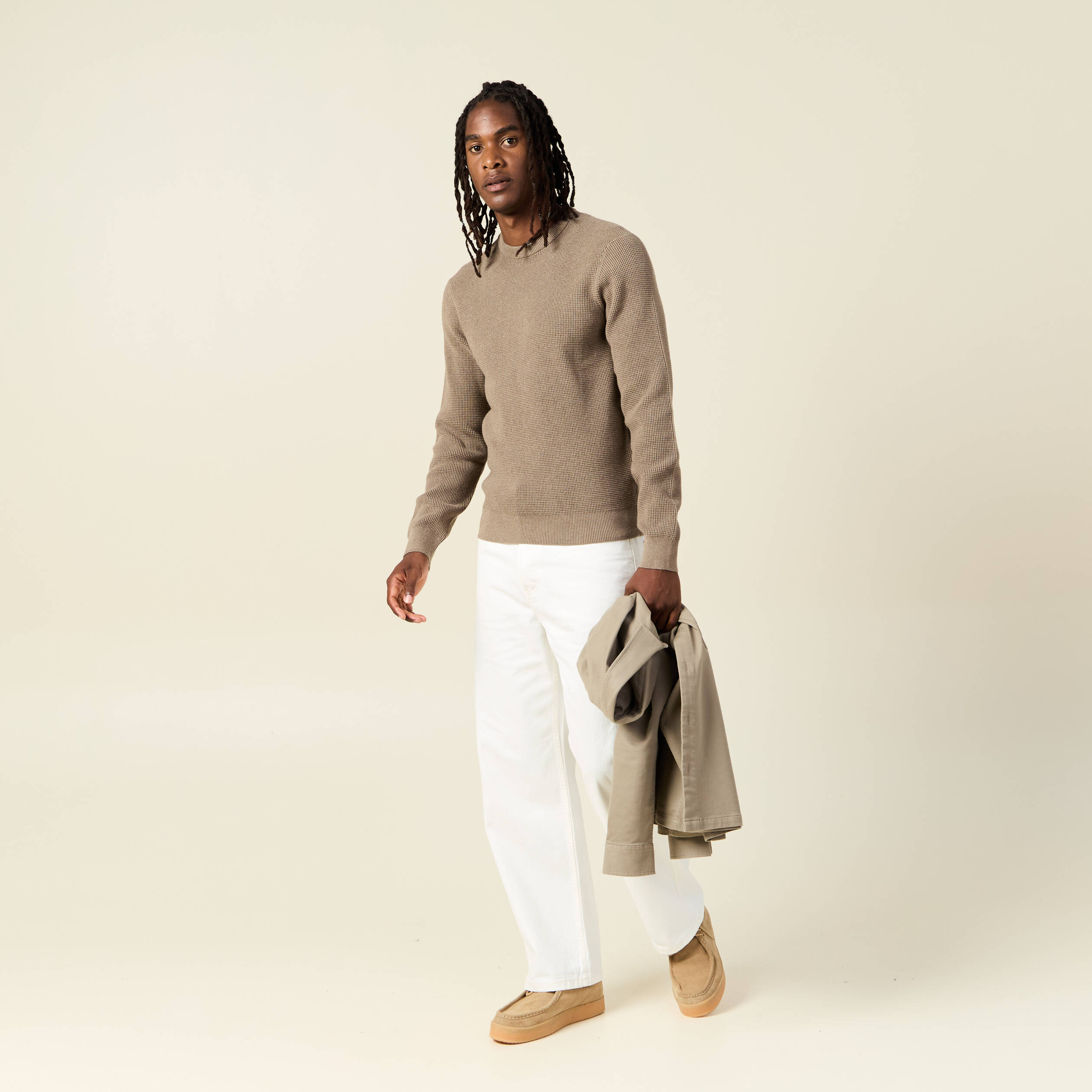pull manches longues col rond taupe homme Pull manches longues col rond taupe homme