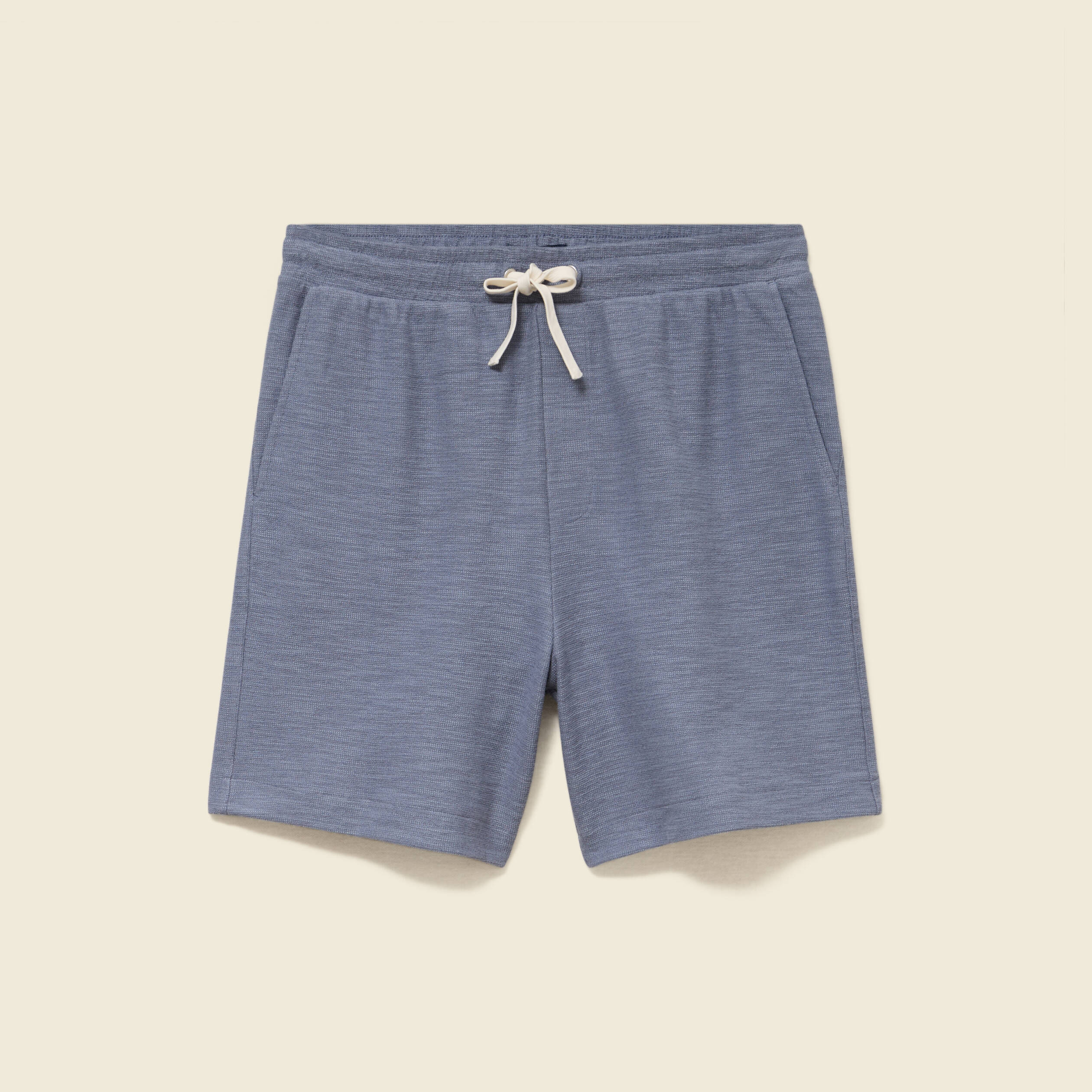 Short droit avec cordon bleu gris homme