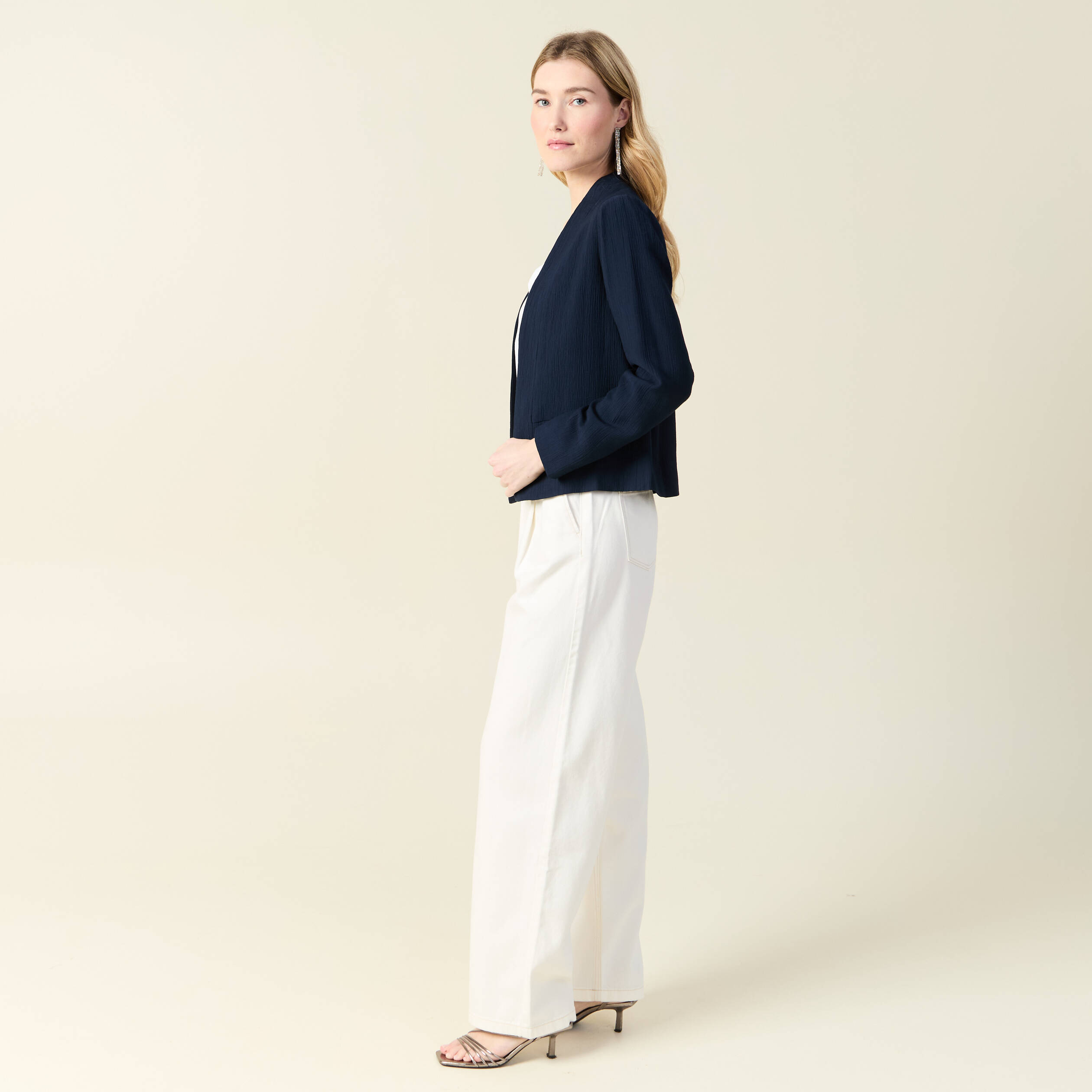 Veste esprit blazer fluide bleu marine femme