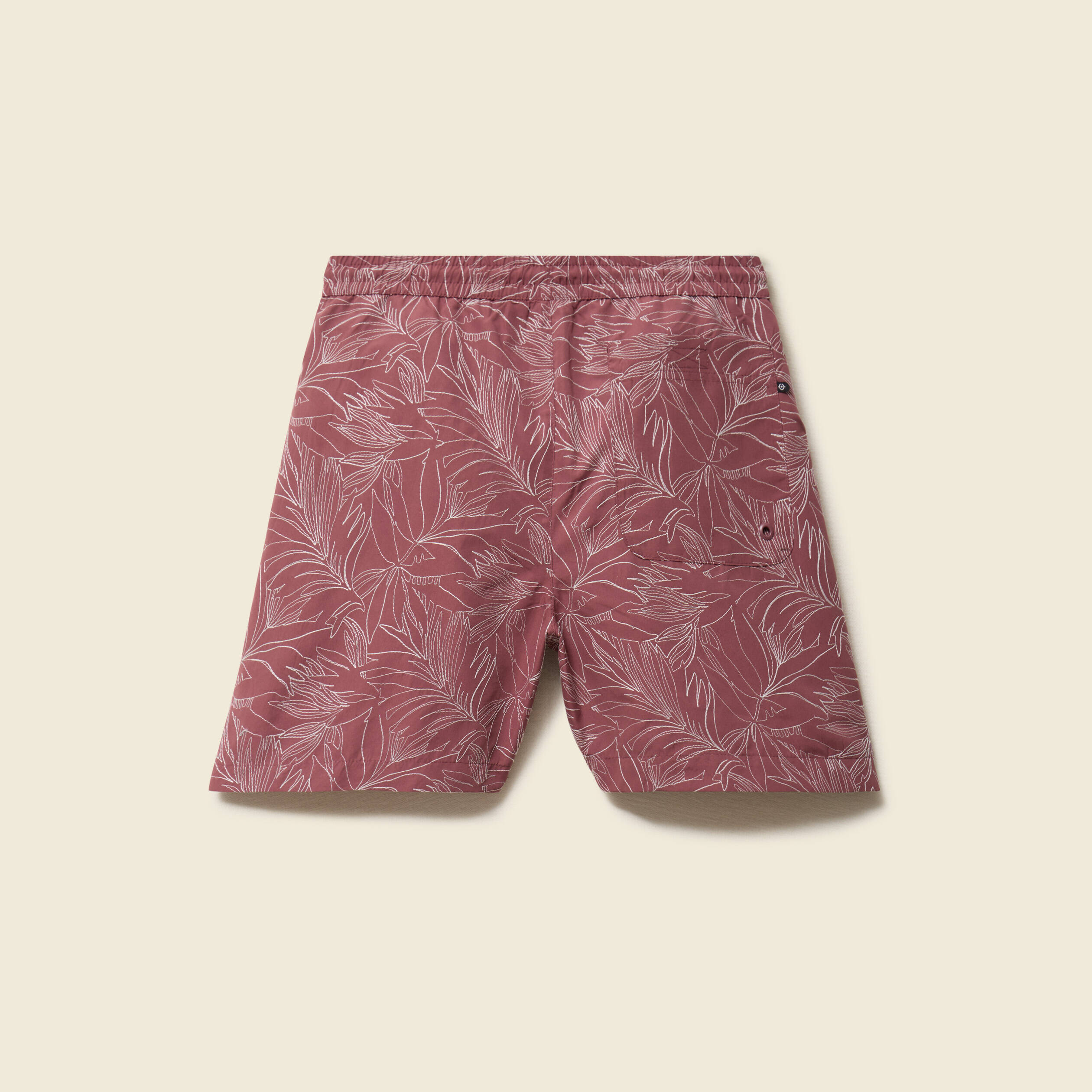 Maillot de bain avec broderie doubl&eacute; vieux rose homme