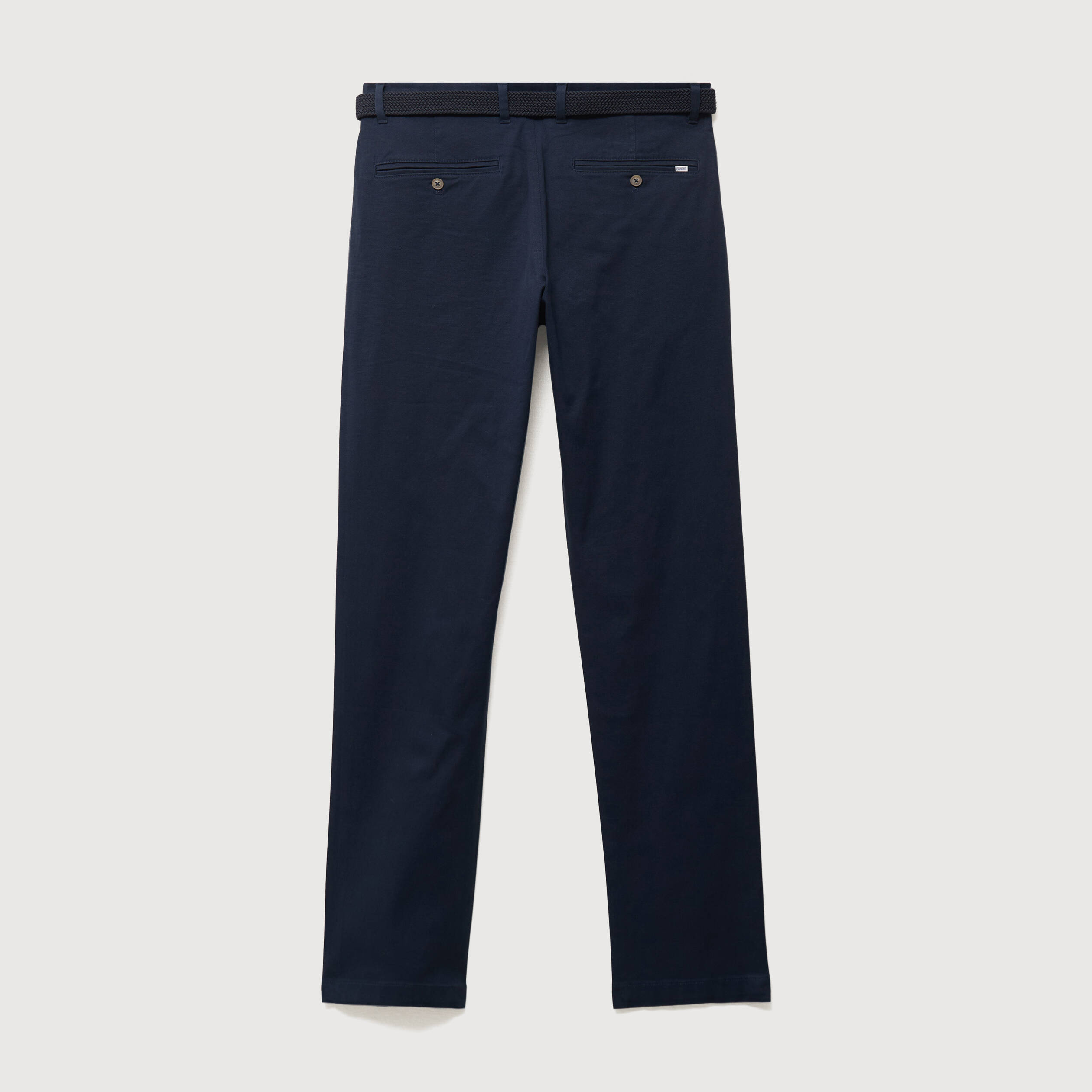 Pantalon straight longueur 32 ceinture bleu marine homme