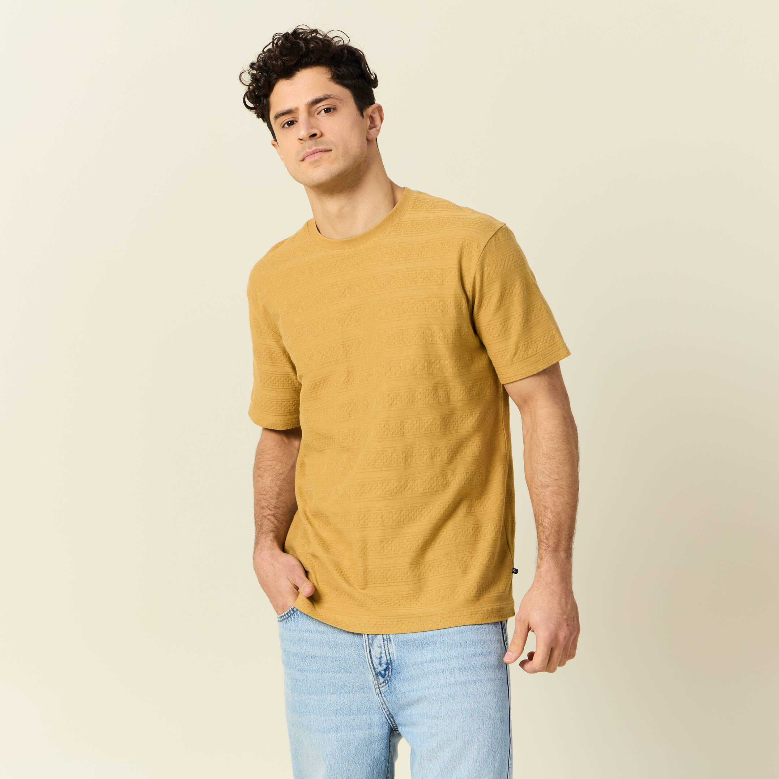 t shirt manches courtes beige homme T-shirt manches courtes beige homme