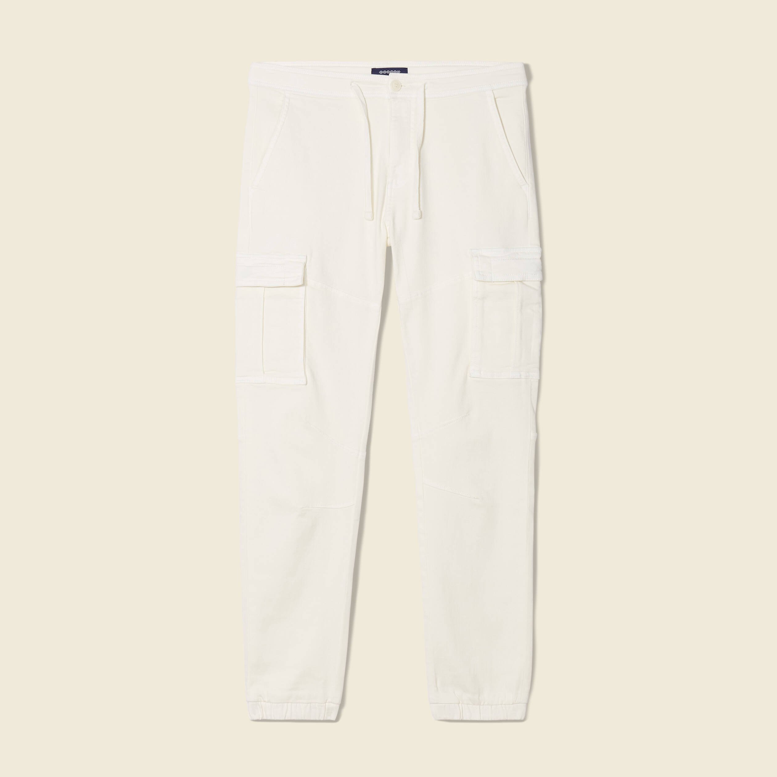 pantalon battle bas resserre ecru homme Pantalon battle bas resserré ecru homme