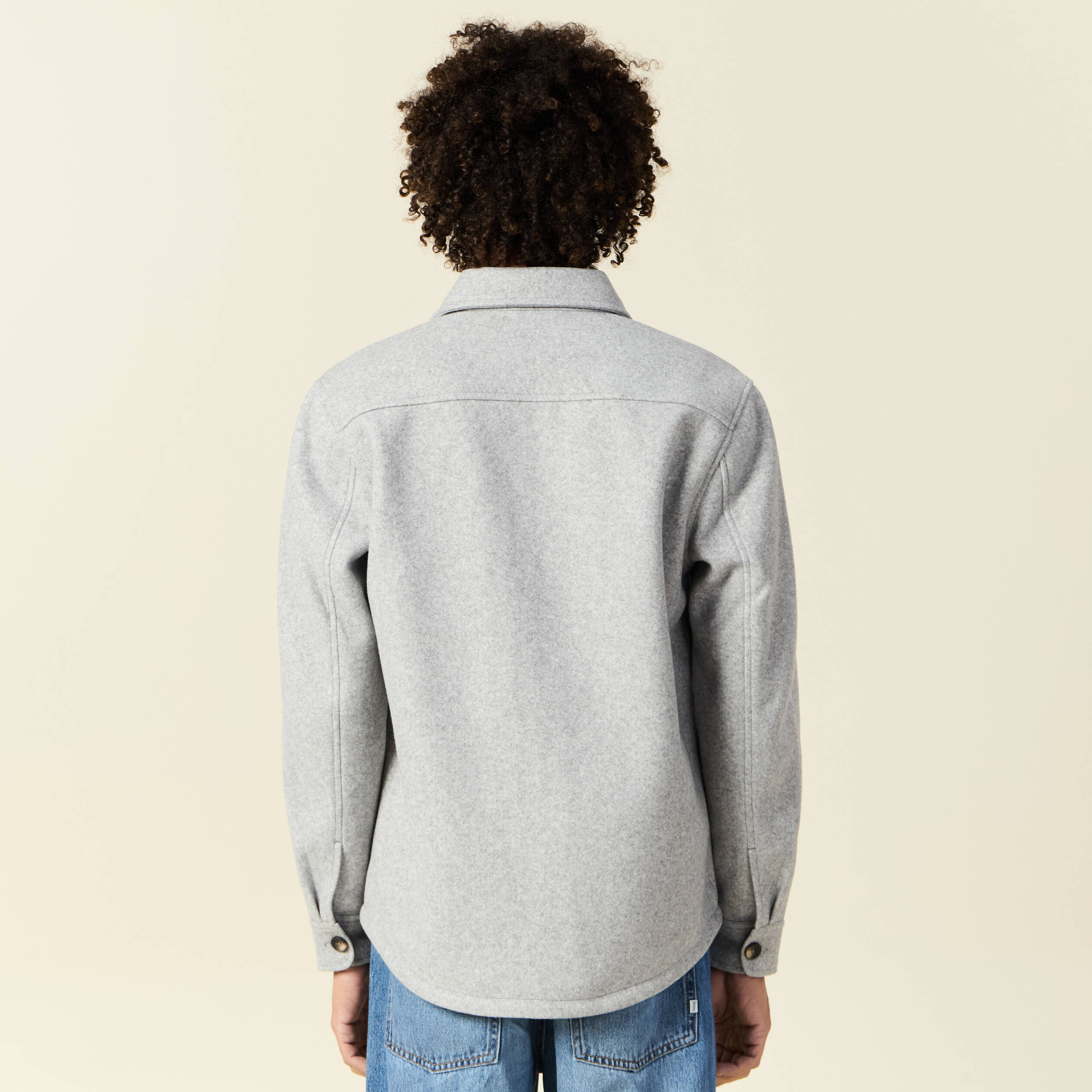 Surchemise boutonn&eacute;e gris fonc&eacute; homme