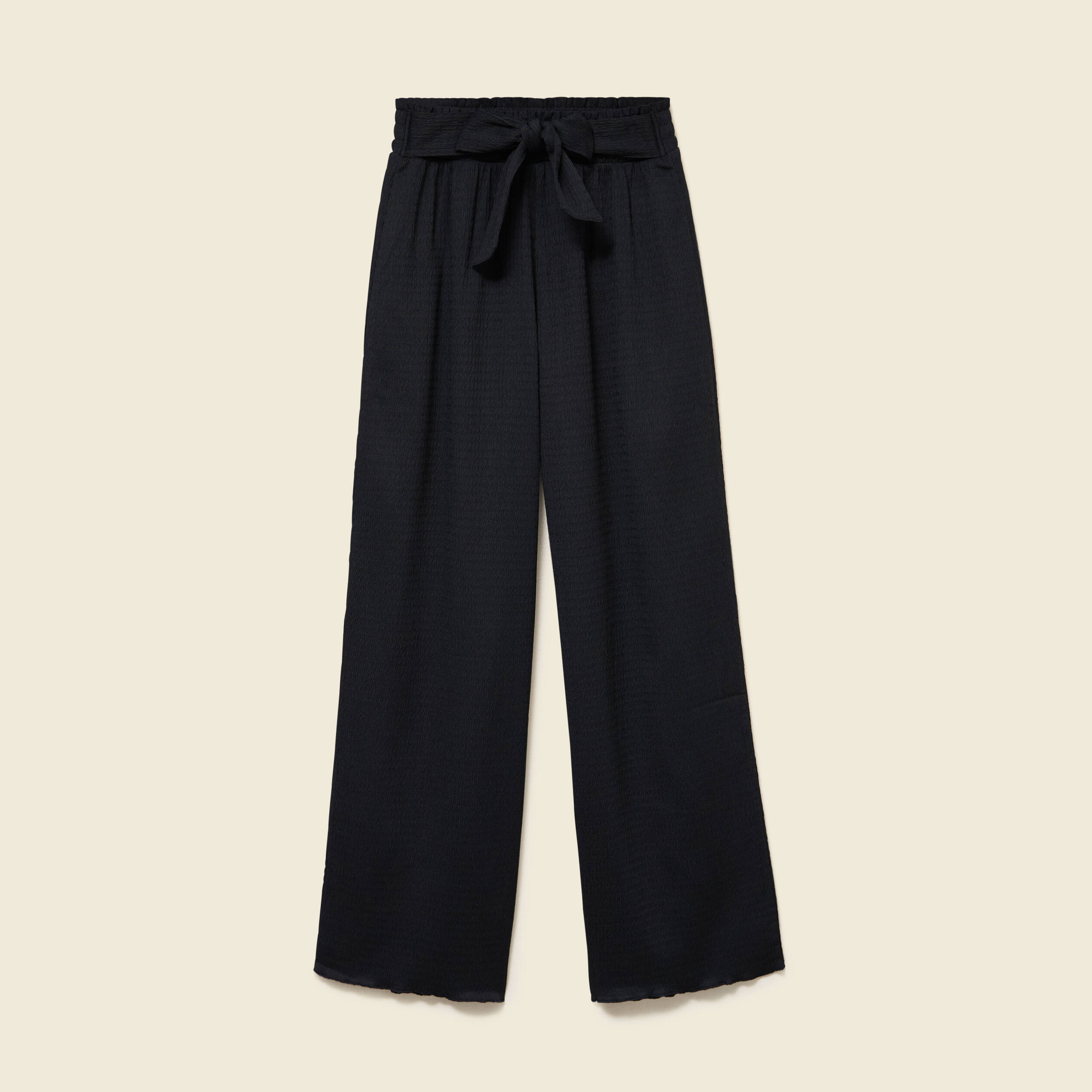 Pantalon loose avec ceinture noir femme