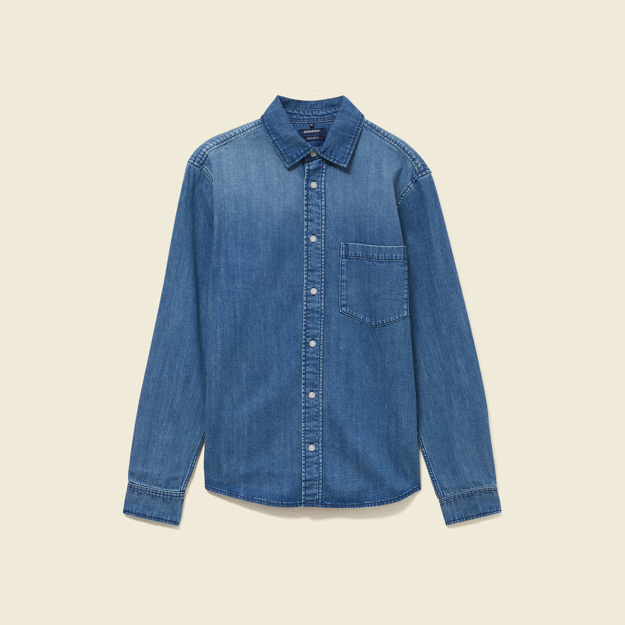 Chemise Boutonnée Bonobos Homme, Bleu Moyen, Imprimé Cactus, Manches Longues (taille M, Coupe Standard)