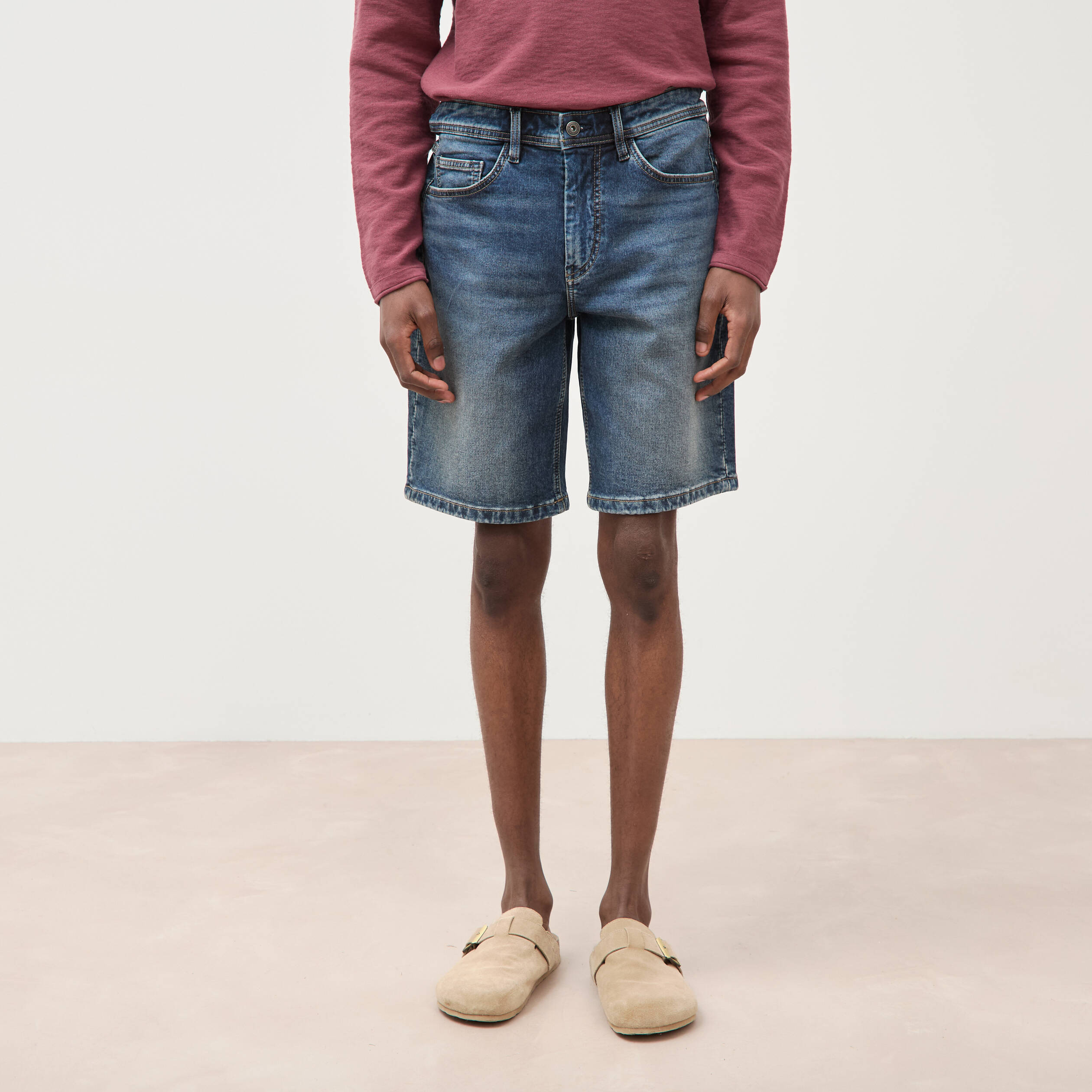 Bermuda en jeans denim brut homme