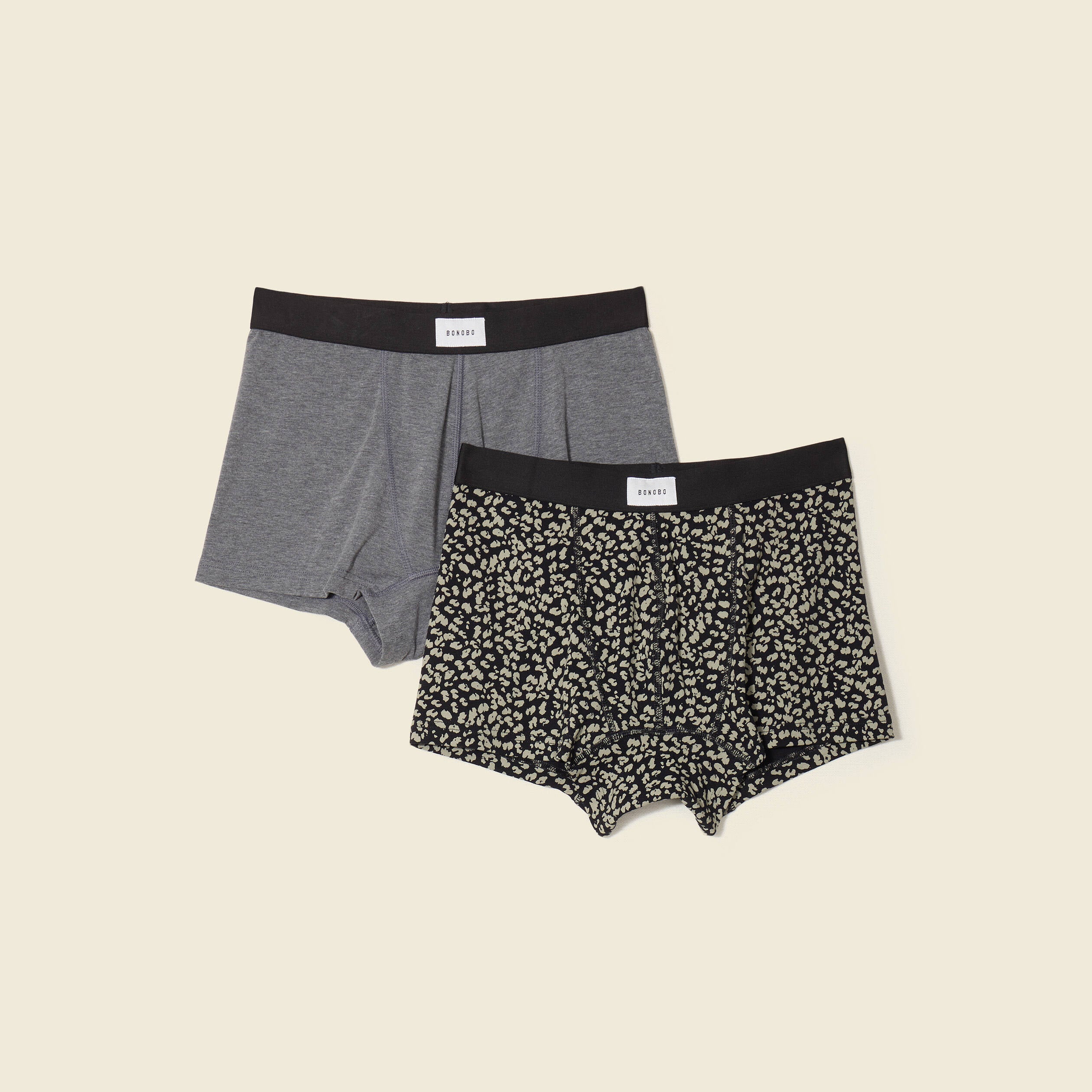 Lot 2 boxers gris fonc&eacute; homme