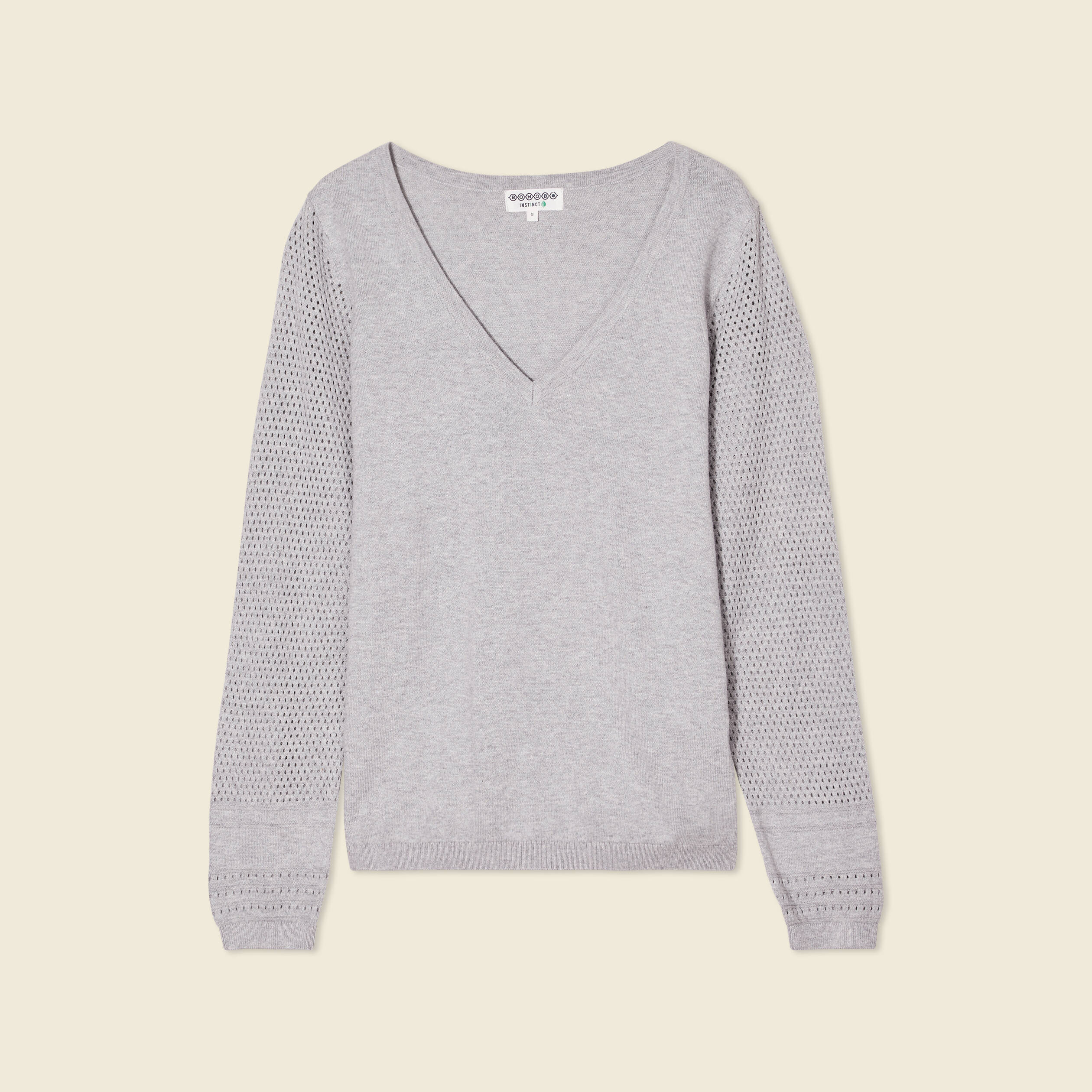 pull a manches longues gris clair femme Pull à manches longues gris clair femme