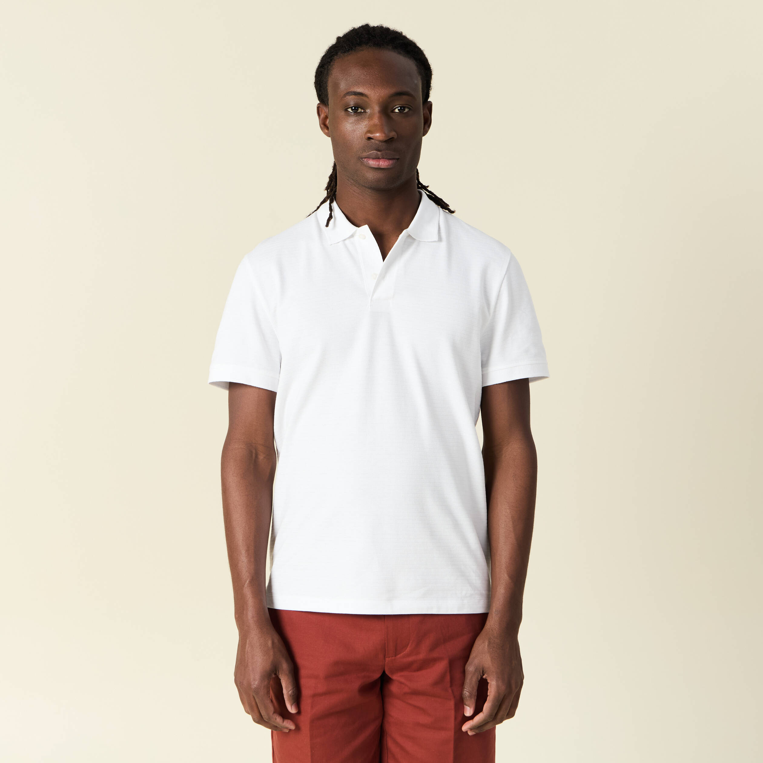 Polo éco-responsable blanc homme