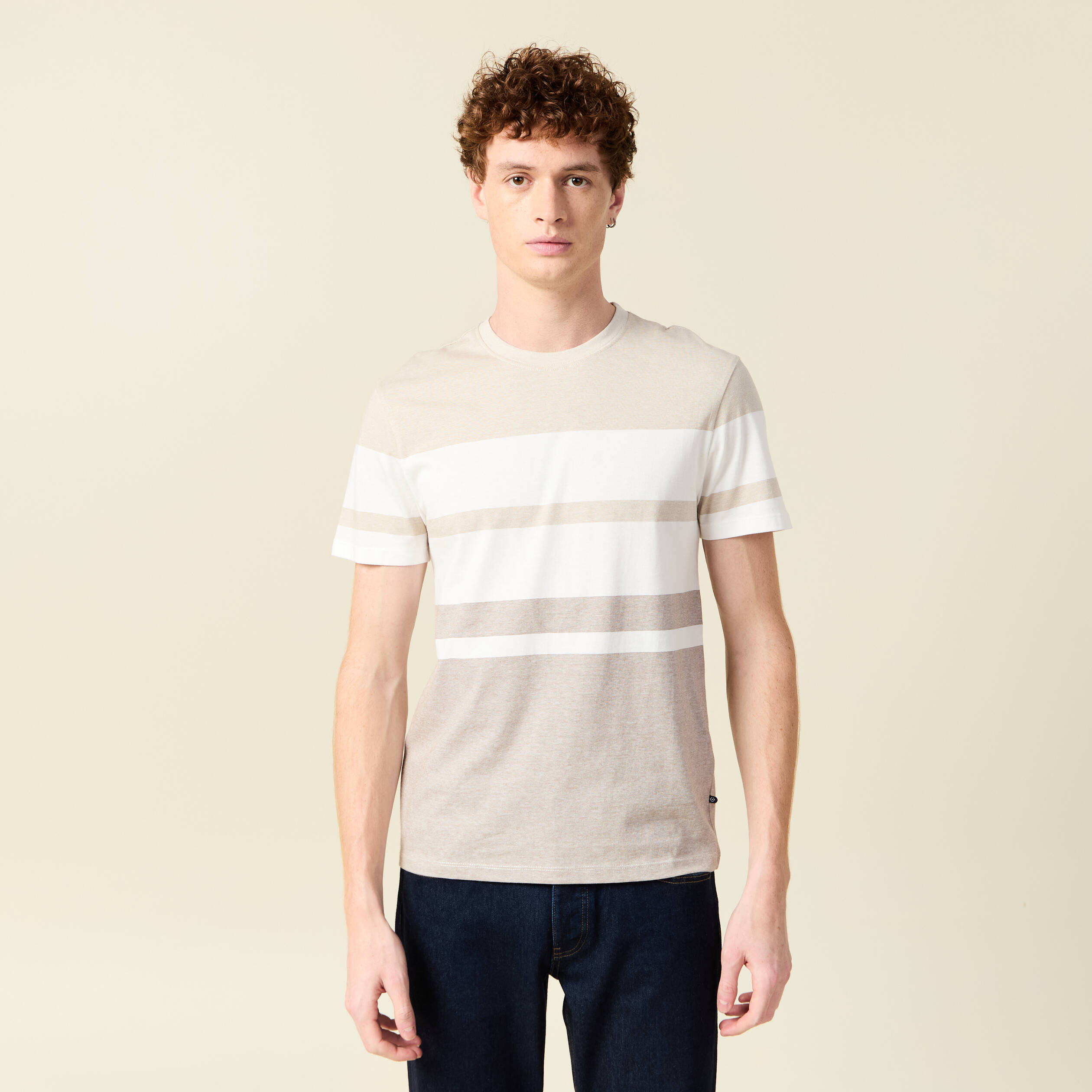 T-shirt manches courtes beige homme