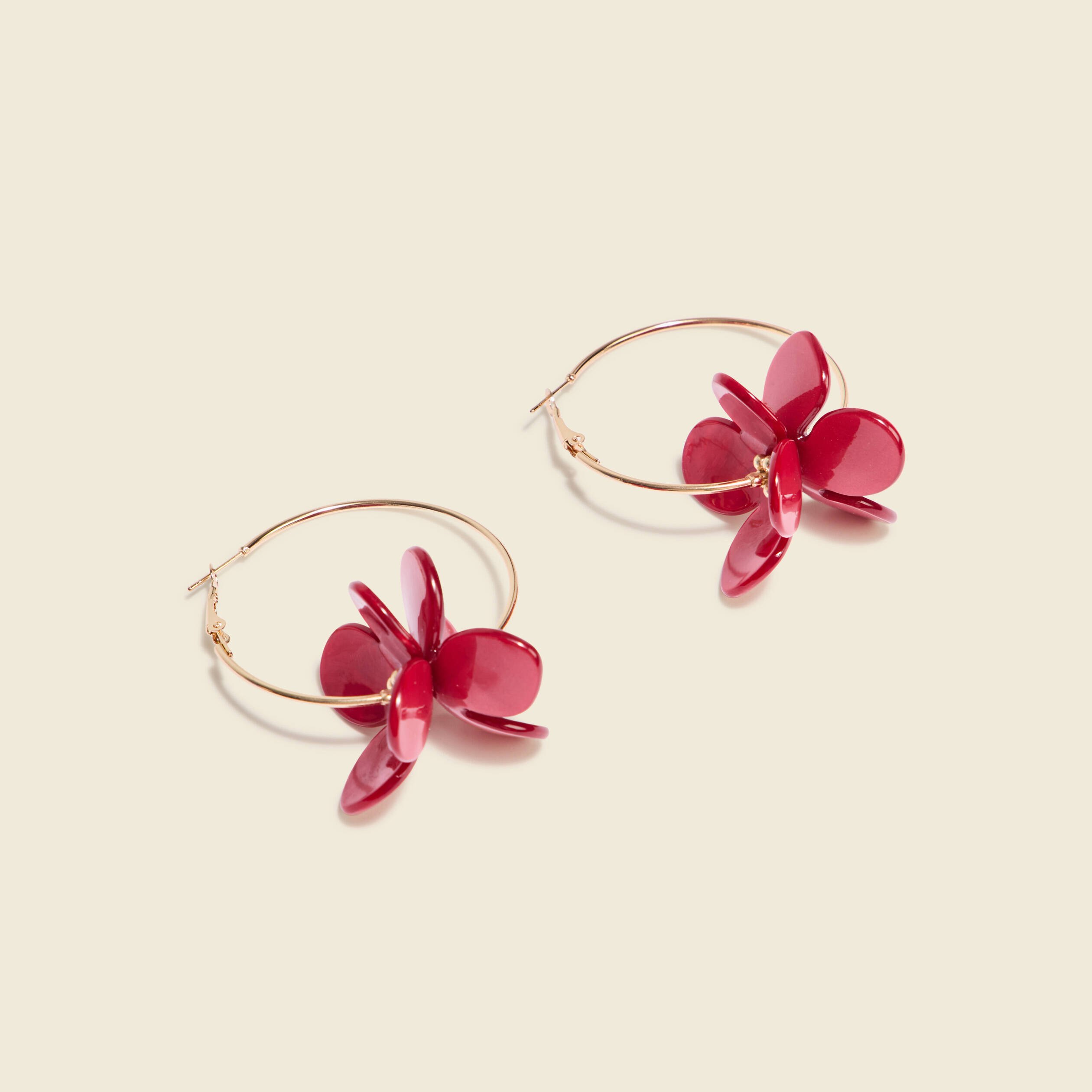 boucles doreilles creoles rouge femme Boucles d'oreilles créoles rouge femme