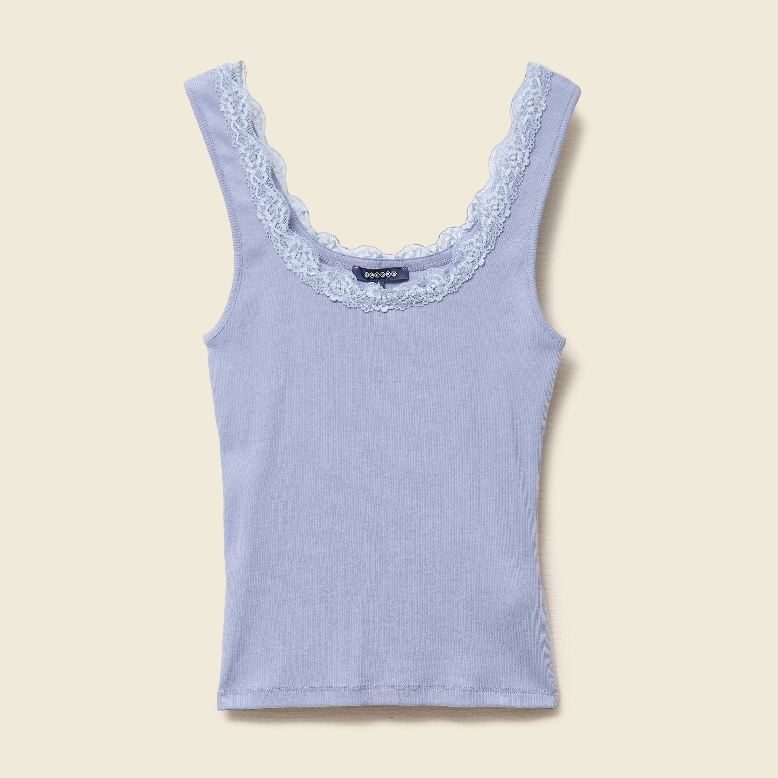 debardeur ajuste court dentelle bleu gris femme Débardeur ajusté court dentelle bleu gris femme