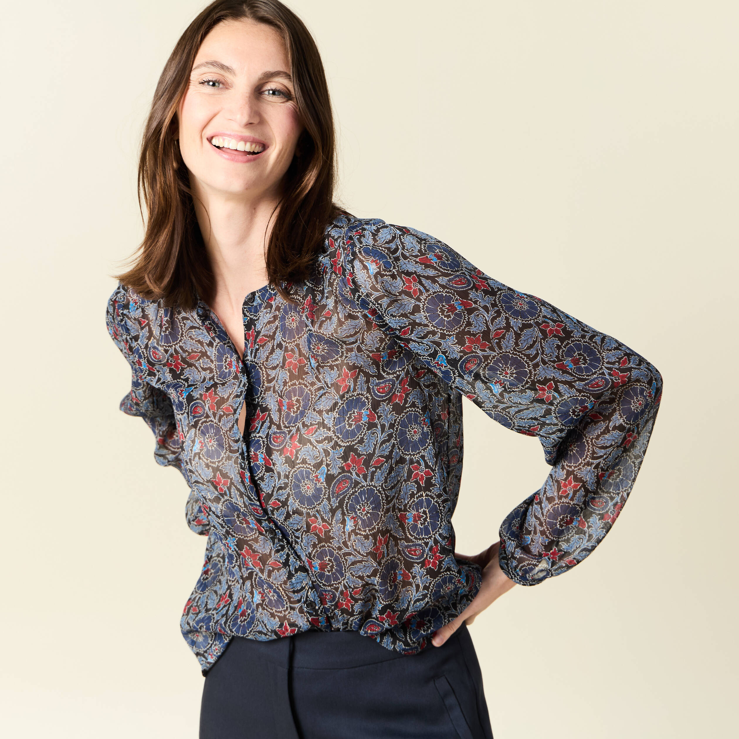 chemise manches longues noir femme Chemise manches longues noir femme