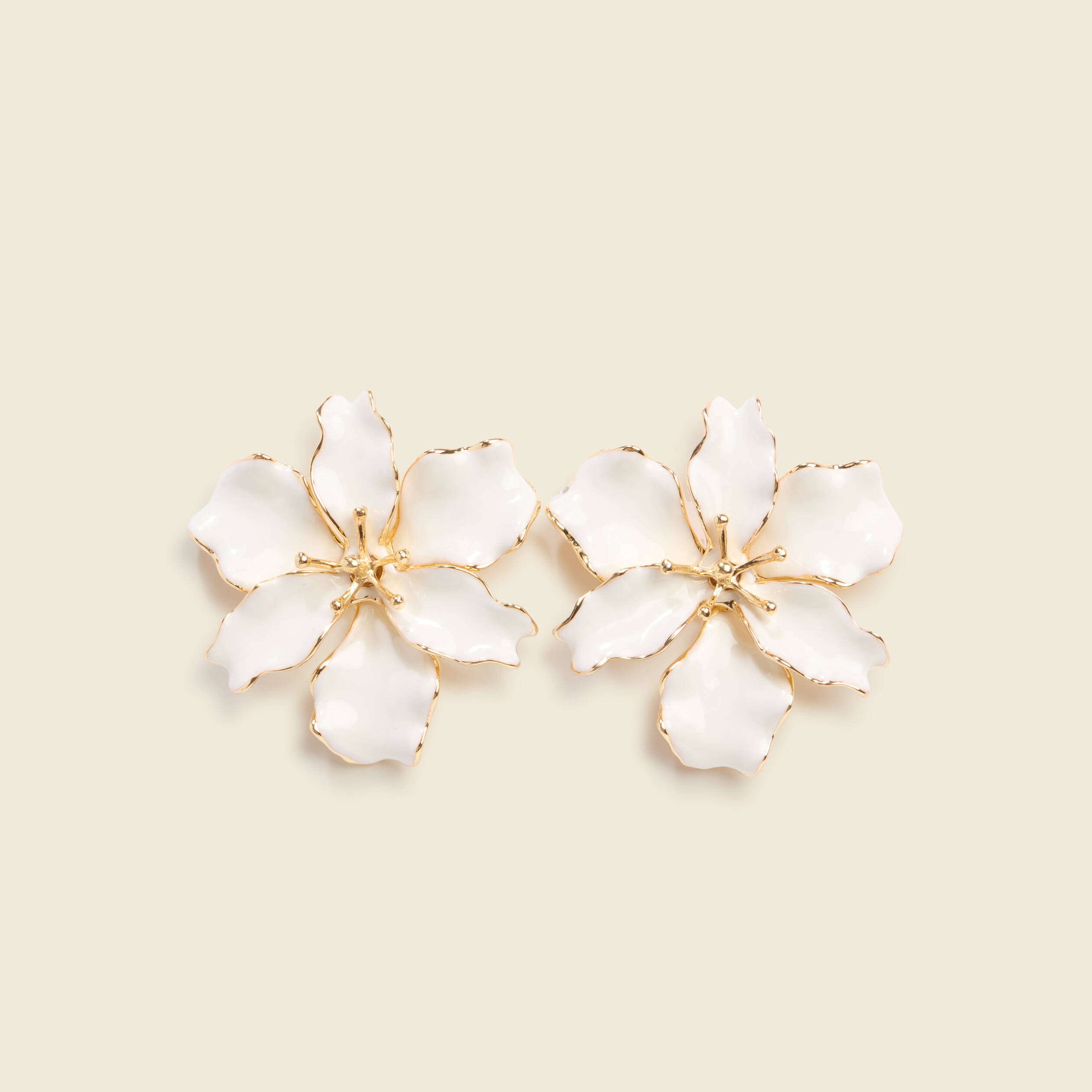 Boucles d'oreilles forme fleur ivoire femme