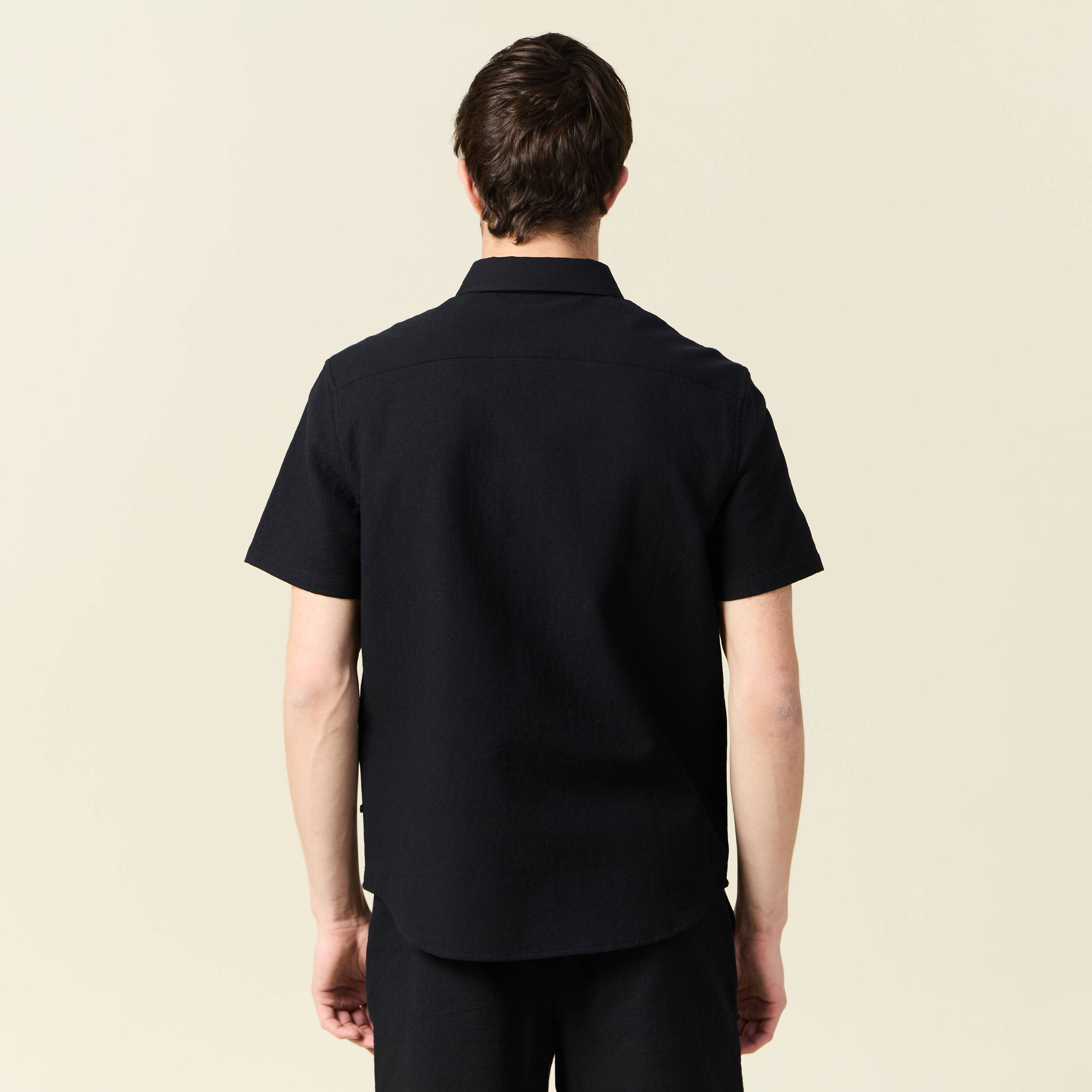 chemise manches courtes noir homme Chemise manches courtes noir homme