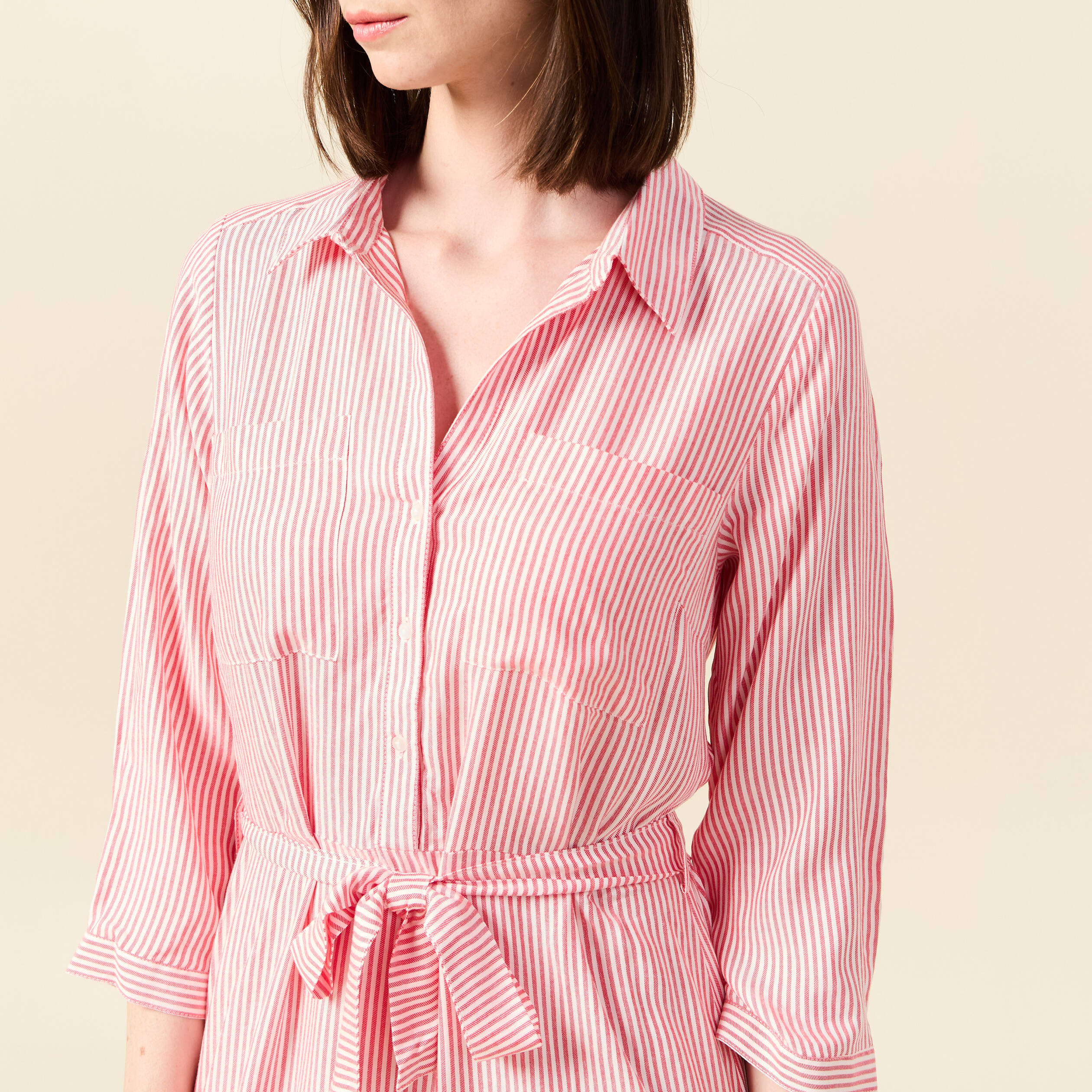 Robe chemise eco responsable rouge femme Vibs