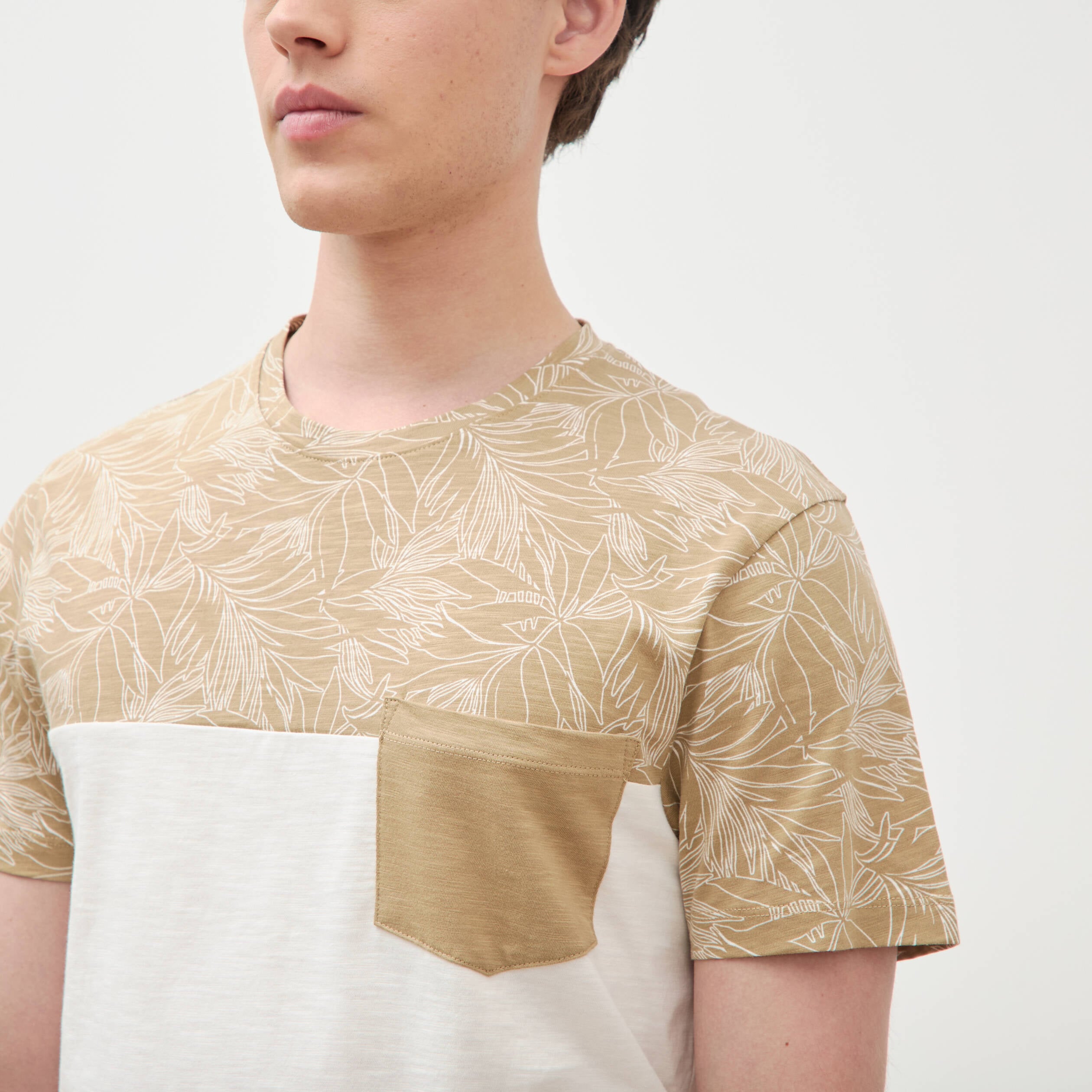 T-shirt manches courtes beige moyen homme