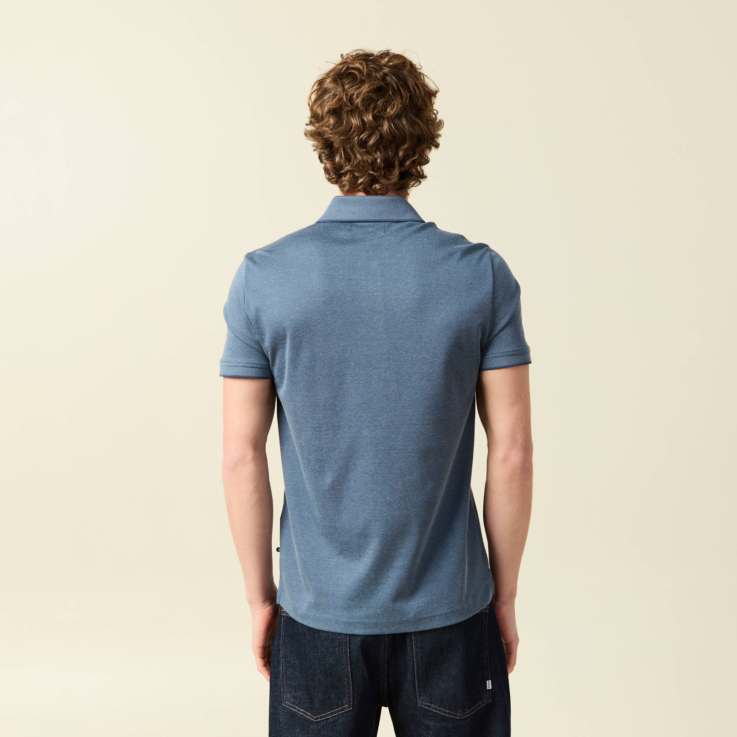 Polo manches courtes bleu gris homme