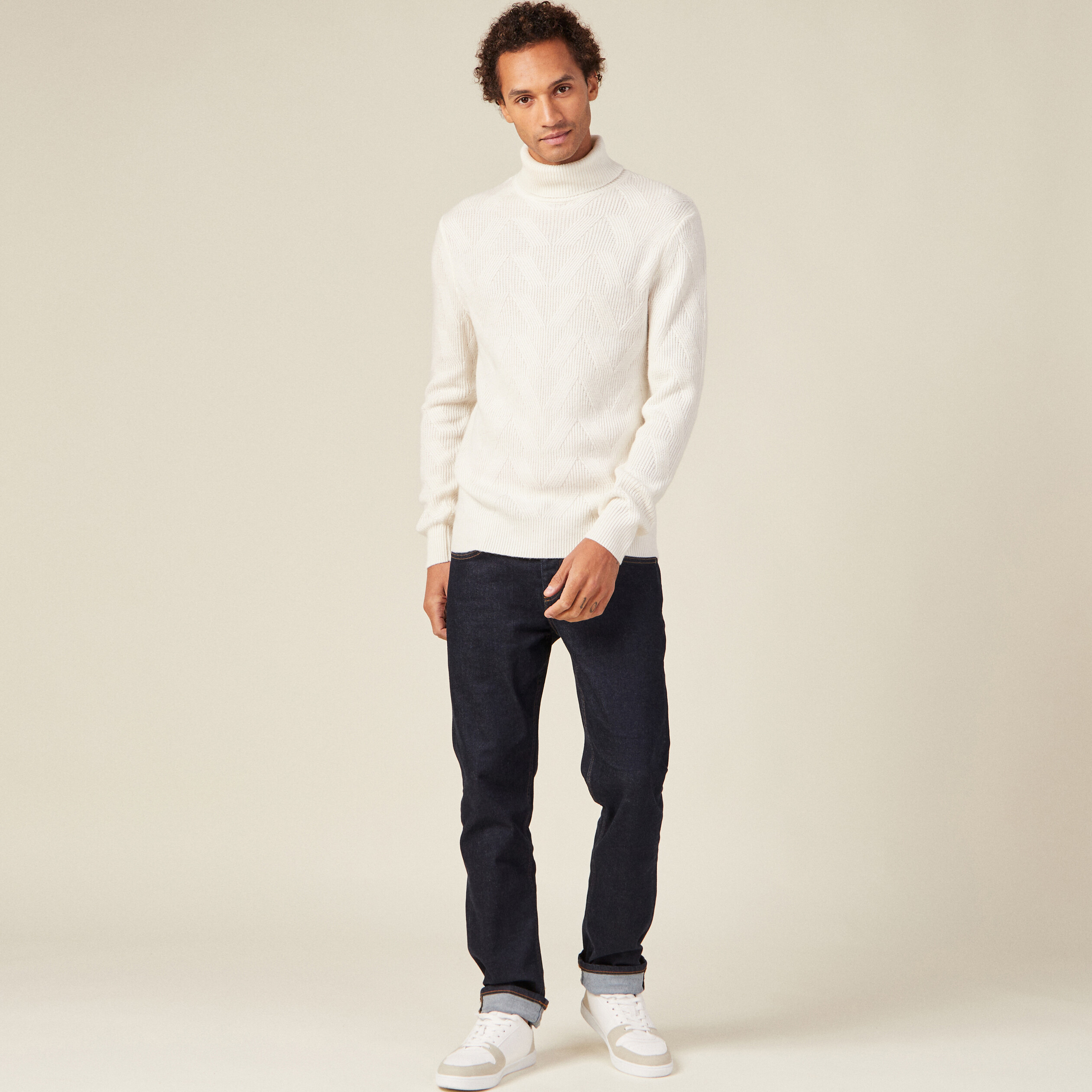 pull manches longues ecru homme Pull manches longues ecru homme