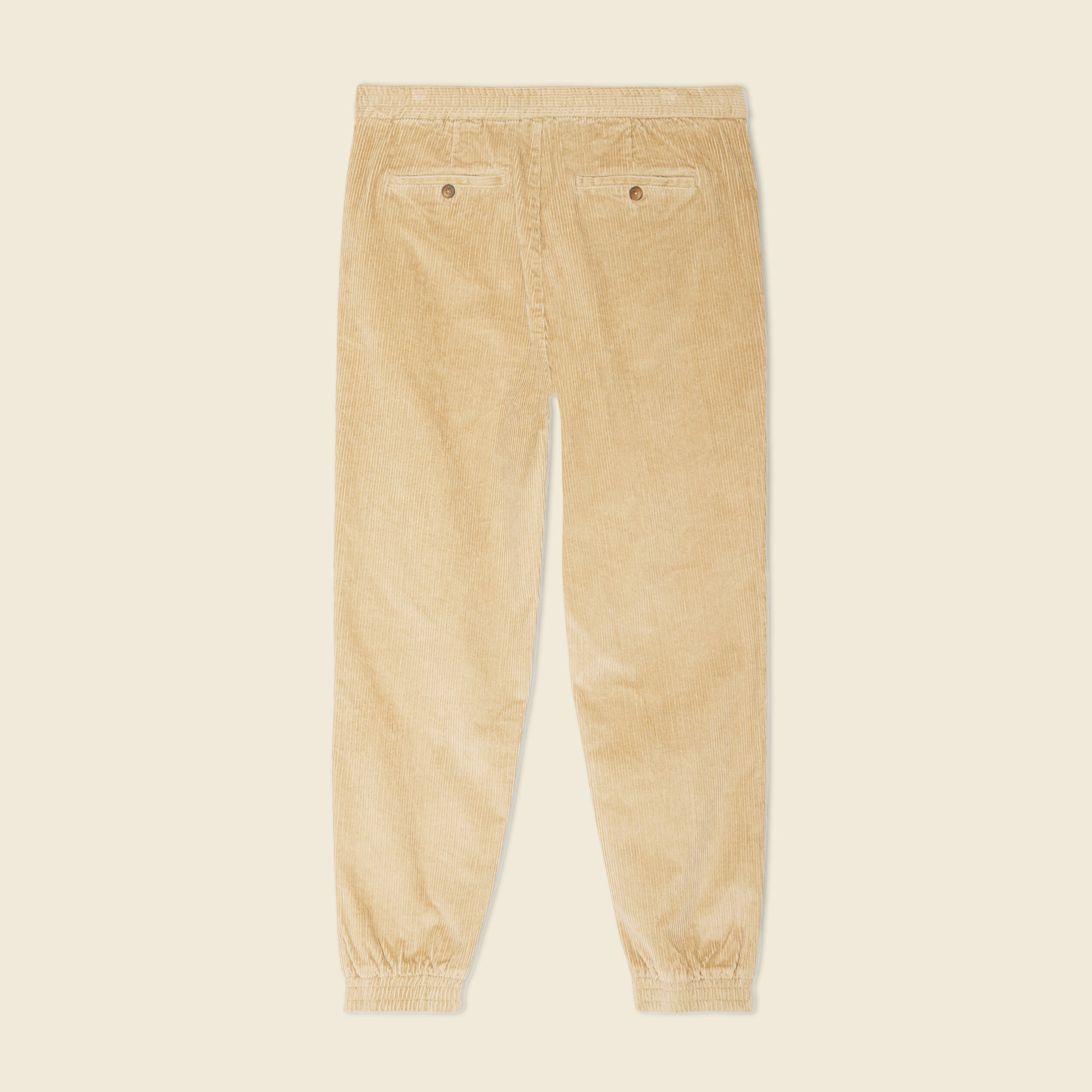 pantalon jogger velours cotele beige homme Pantalon jogger velours côtelé beige homme