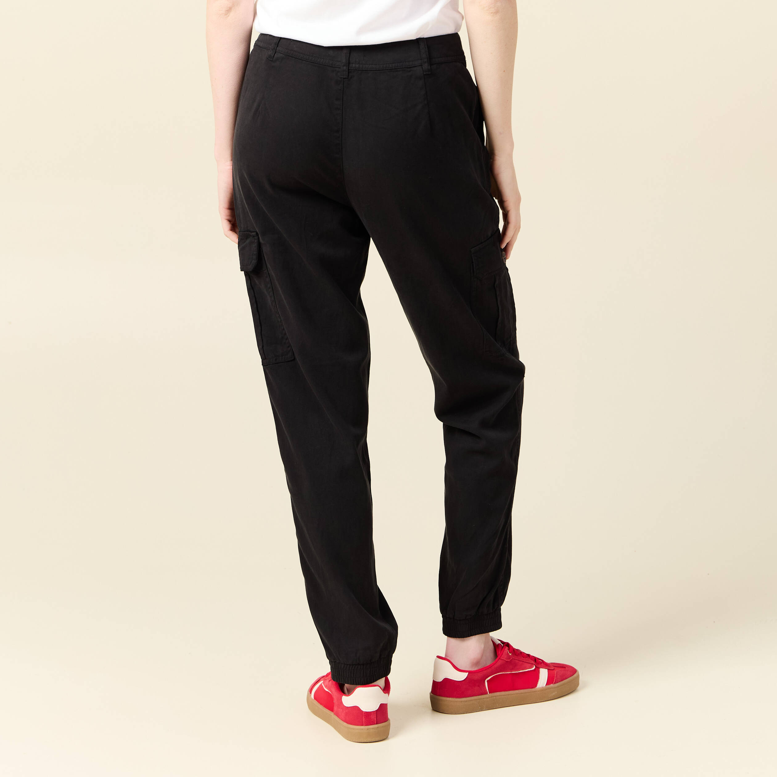 Pantalon battle 7/8&egrave;me taille standard noir femme