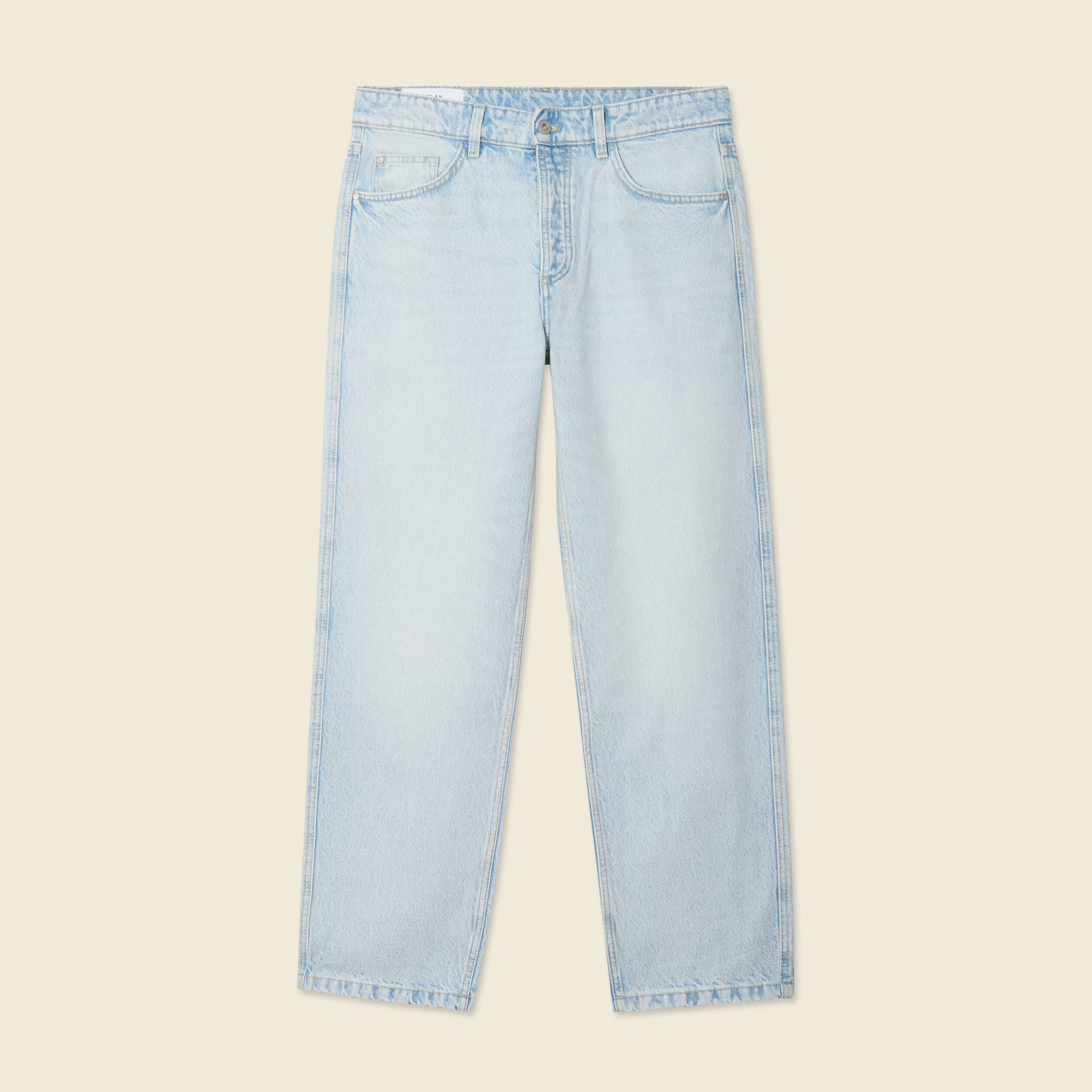 Jeans large 5 poches denim snow bleach homme