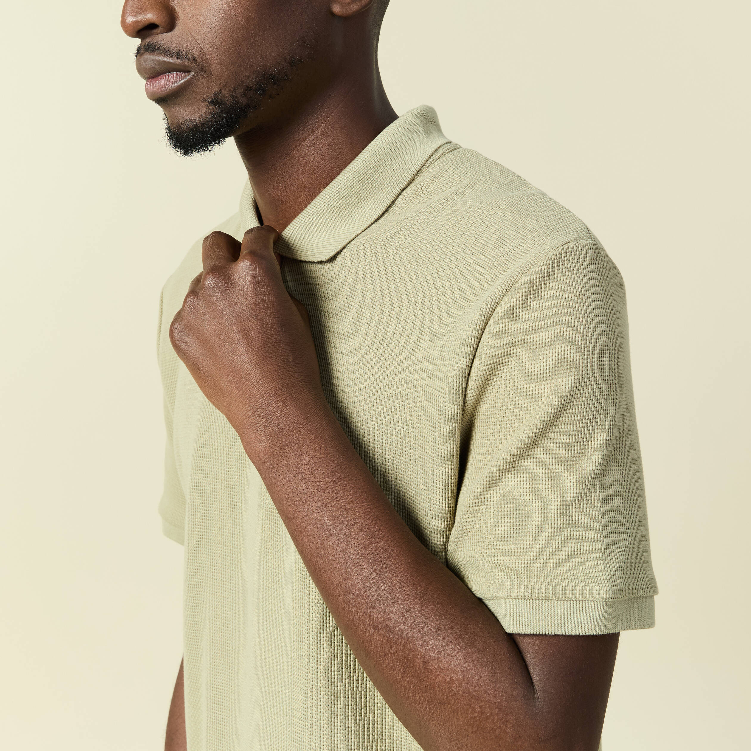 Polo col polo manches courtes en coton gris homme