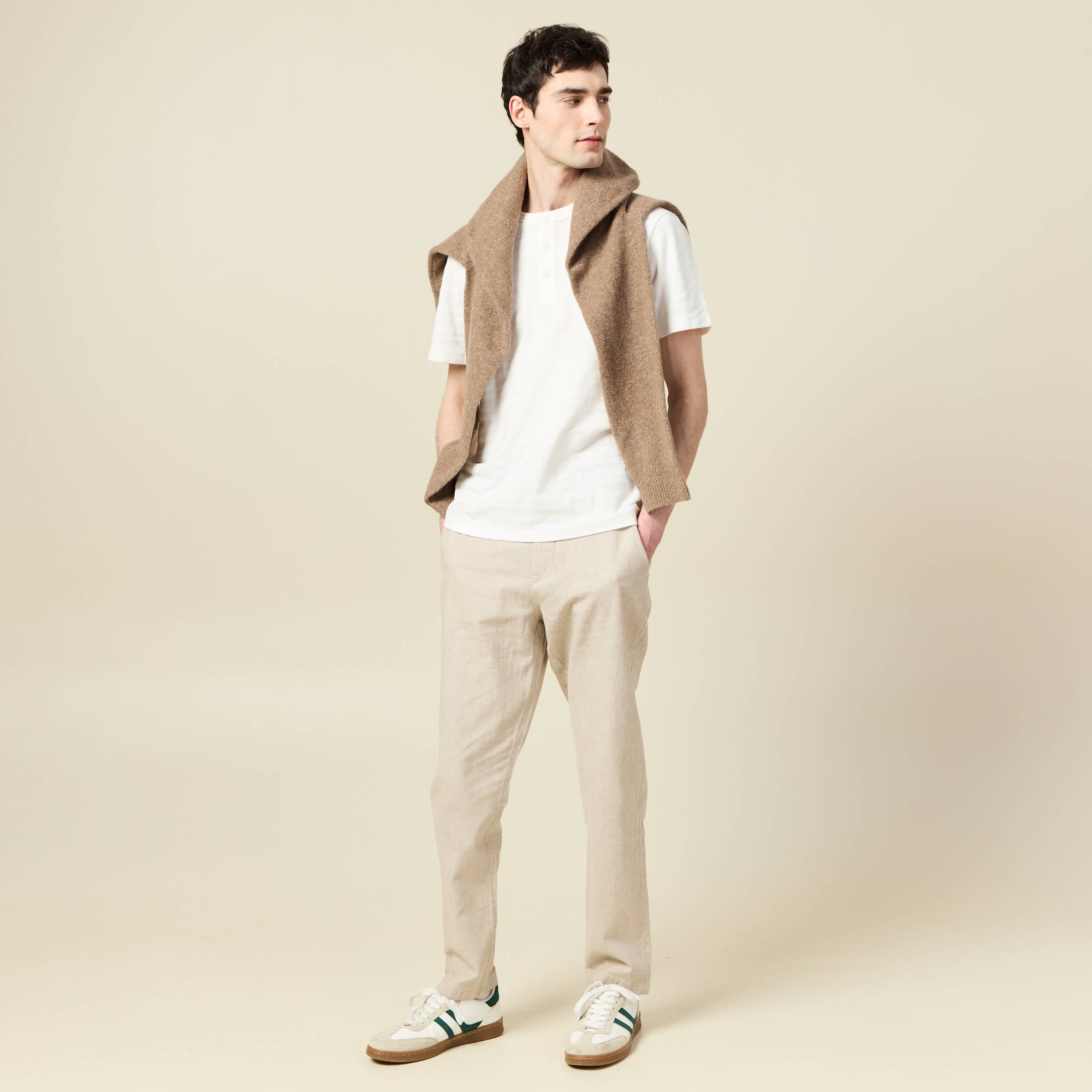 T-shirt en coton ecru homme