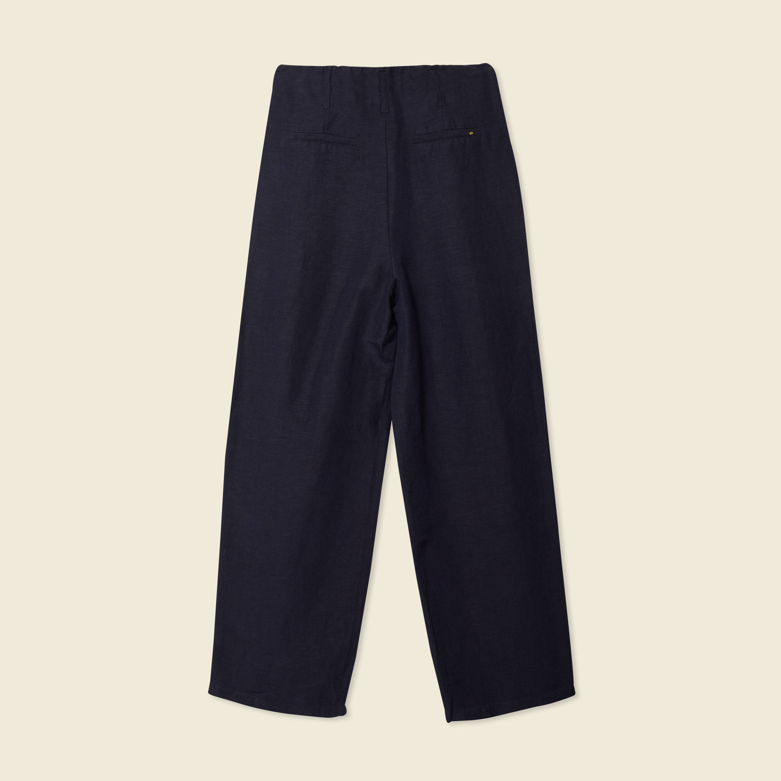 Pantalon large &agrave; pinces bleu fonc&eacute; femme