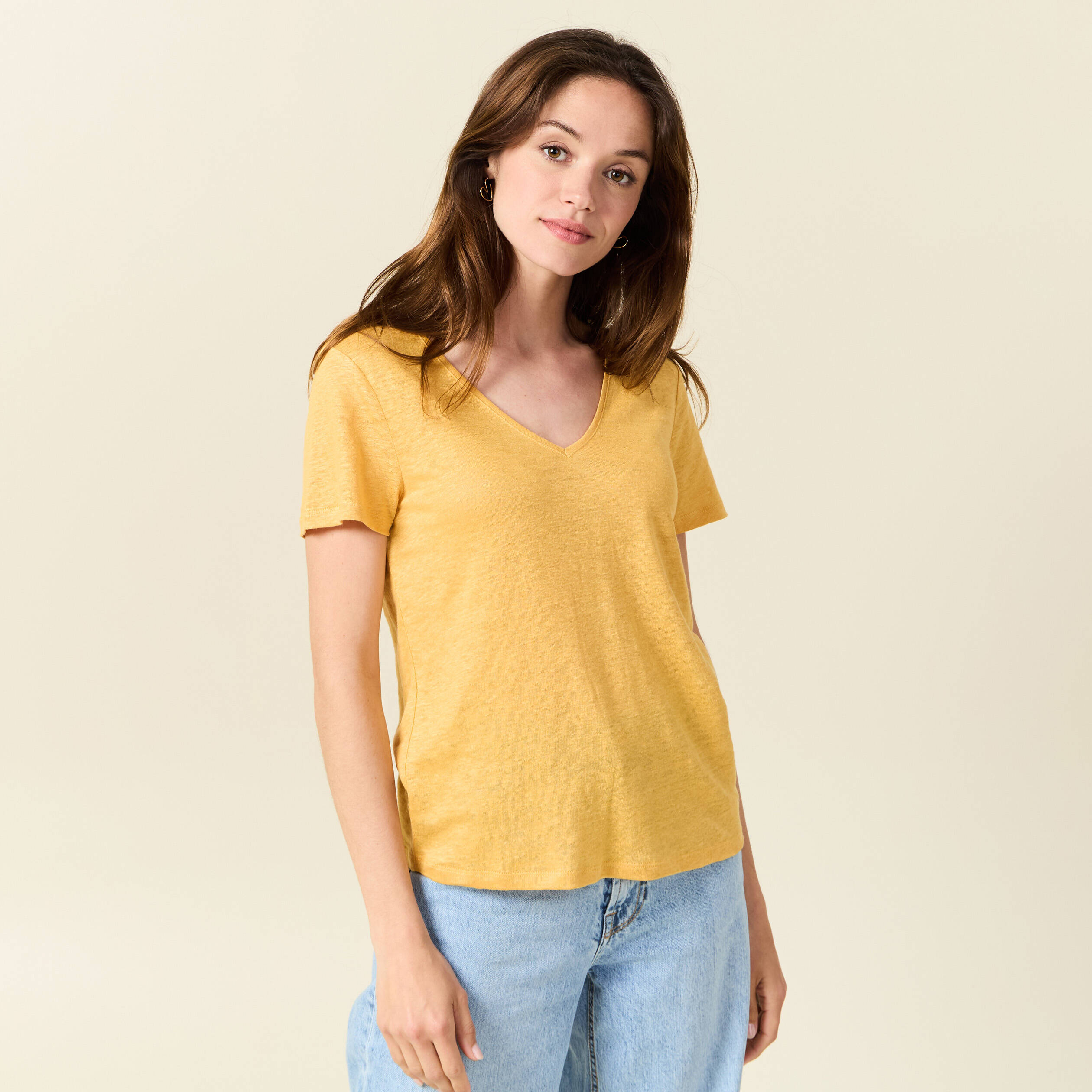 t shirt eco responsable jaune femme T-shirt éco-responsable jaune femme