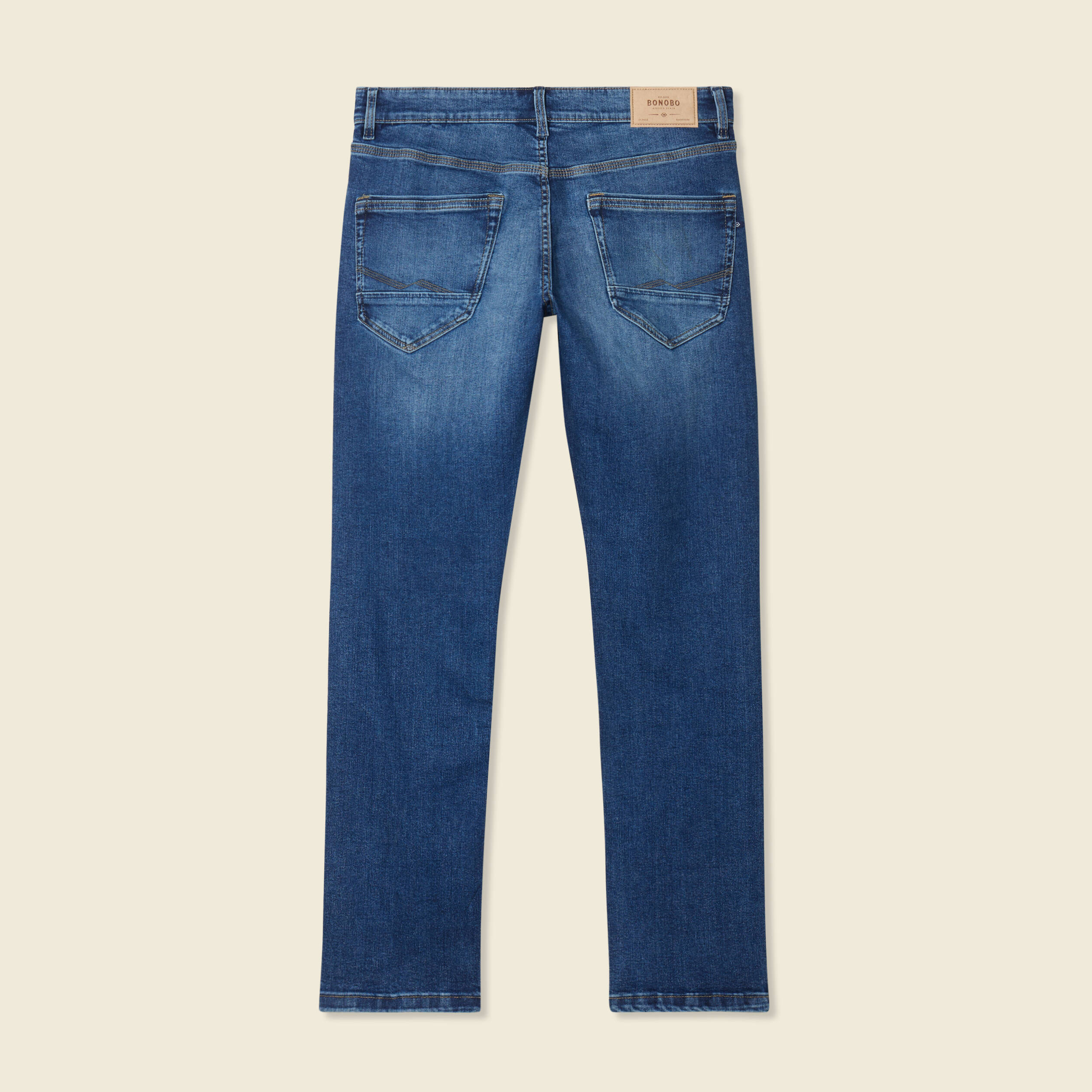 Jeans straight éco-responsable denim stone homme