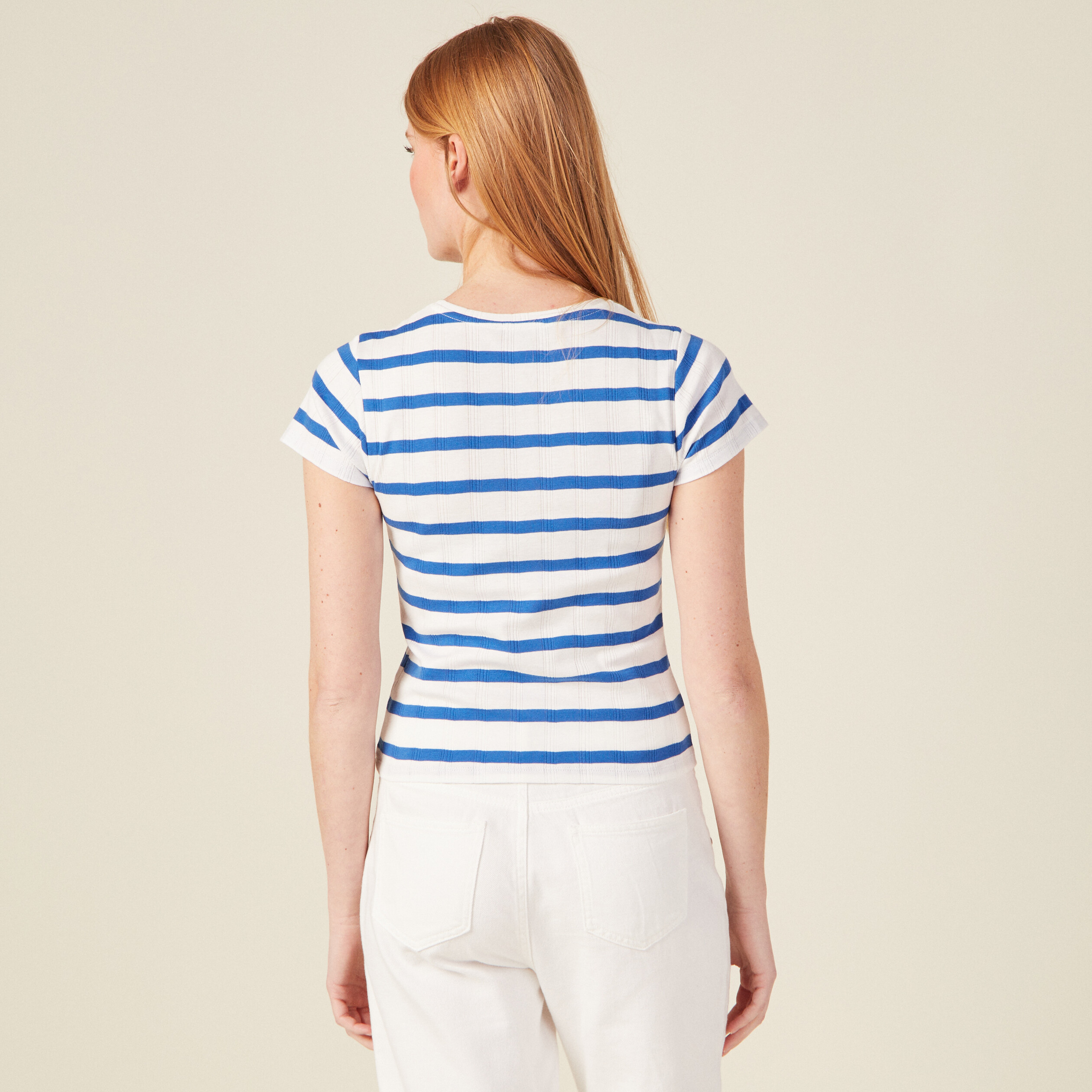 T-shirt manches courtes bleu electrique femme