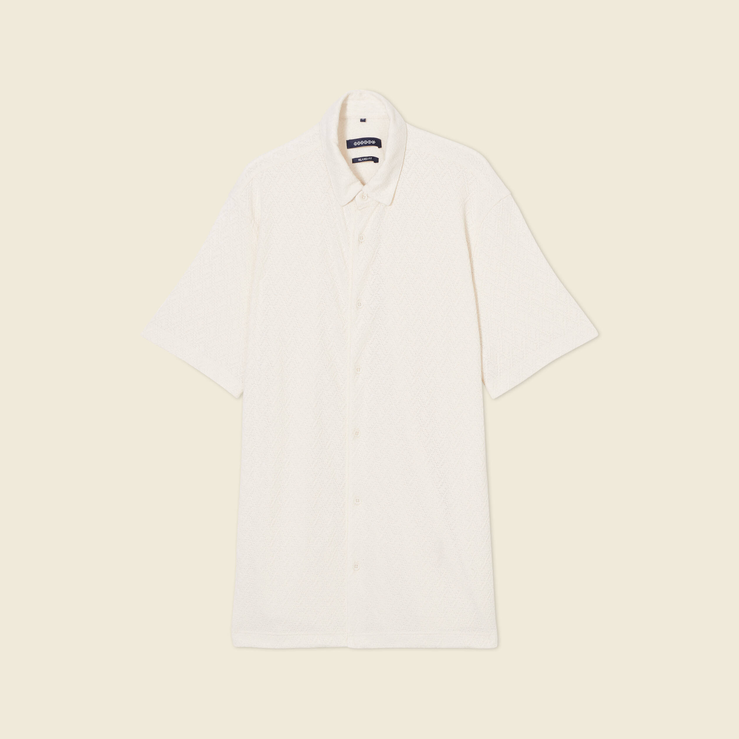Chemise manches courtes ecru homme