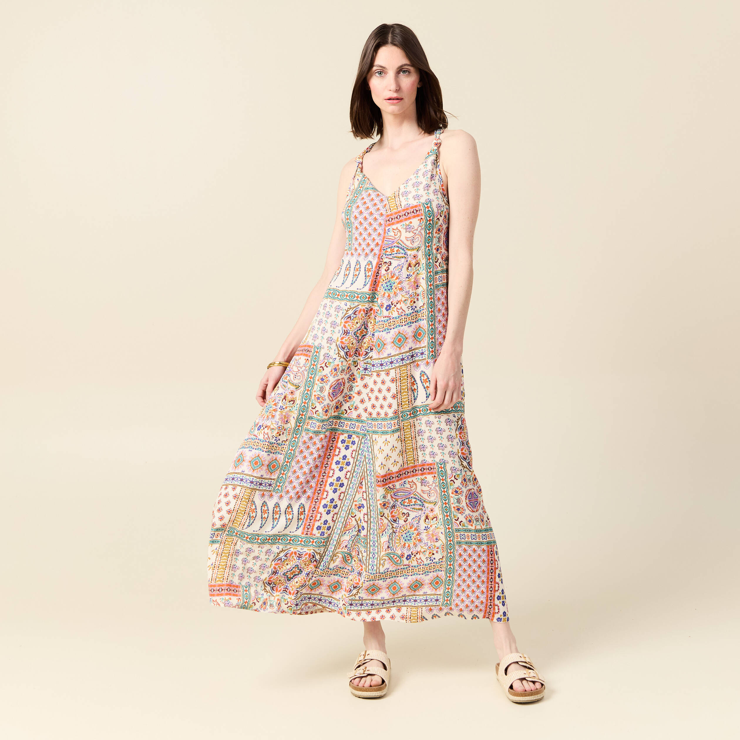 robe longue evasee fluide blanc femme Robe longue évasée fluide blanc femme
