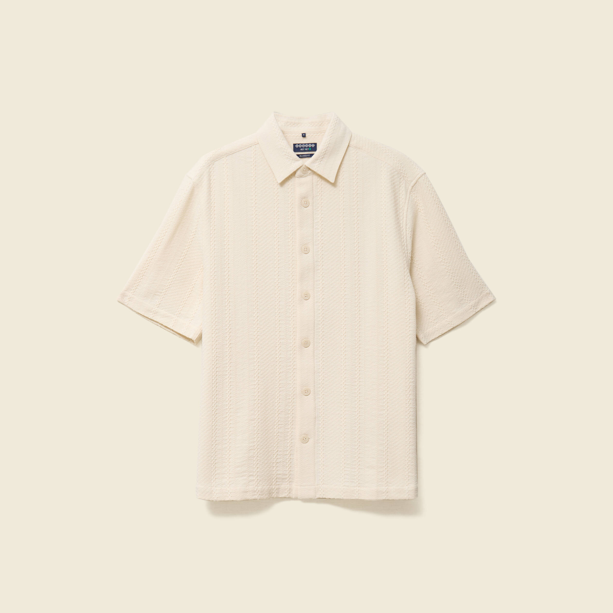 Chemise boyfriend manches courtes ecru homme