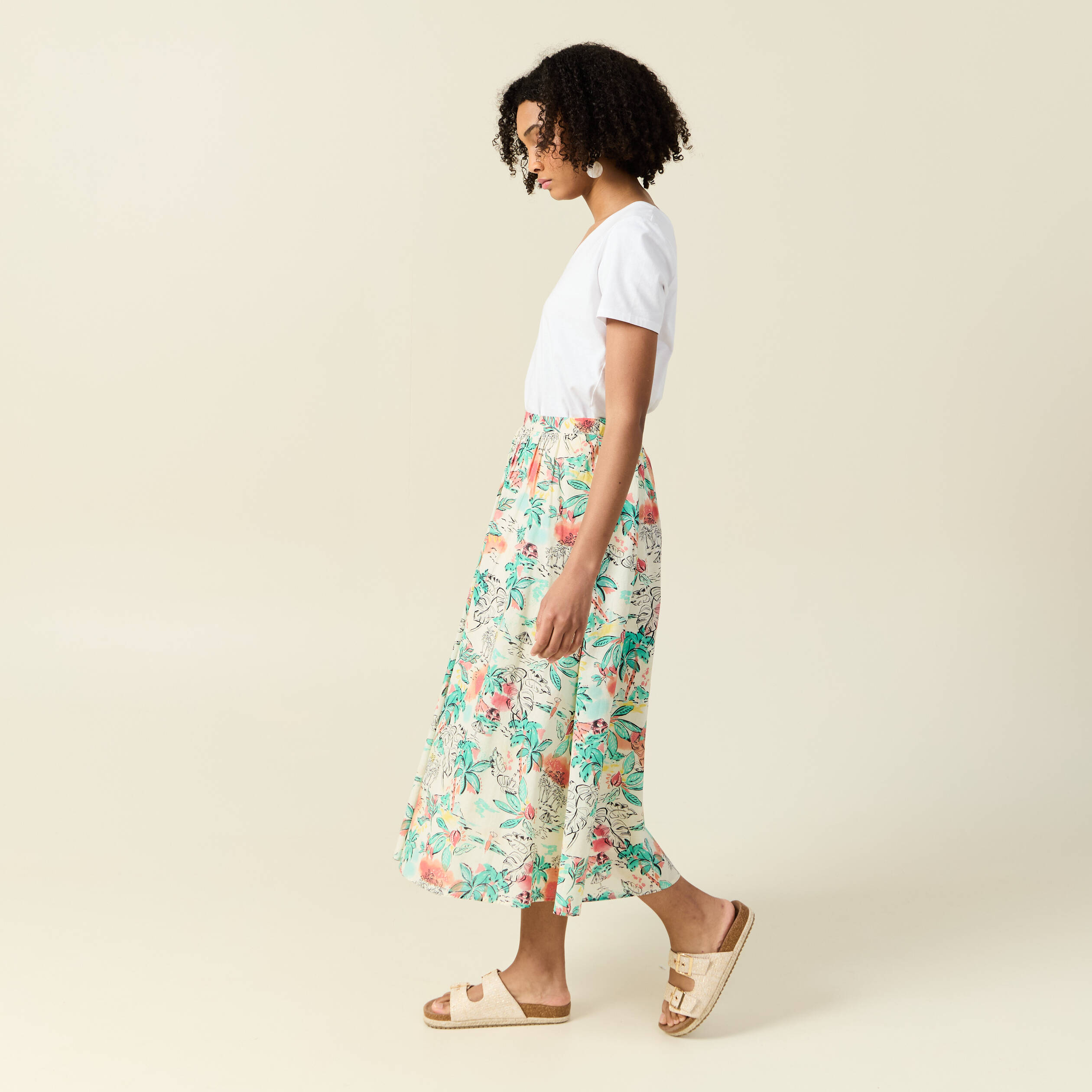 jupe longue evasee blanc femme Jupe longue évasée blanc femme