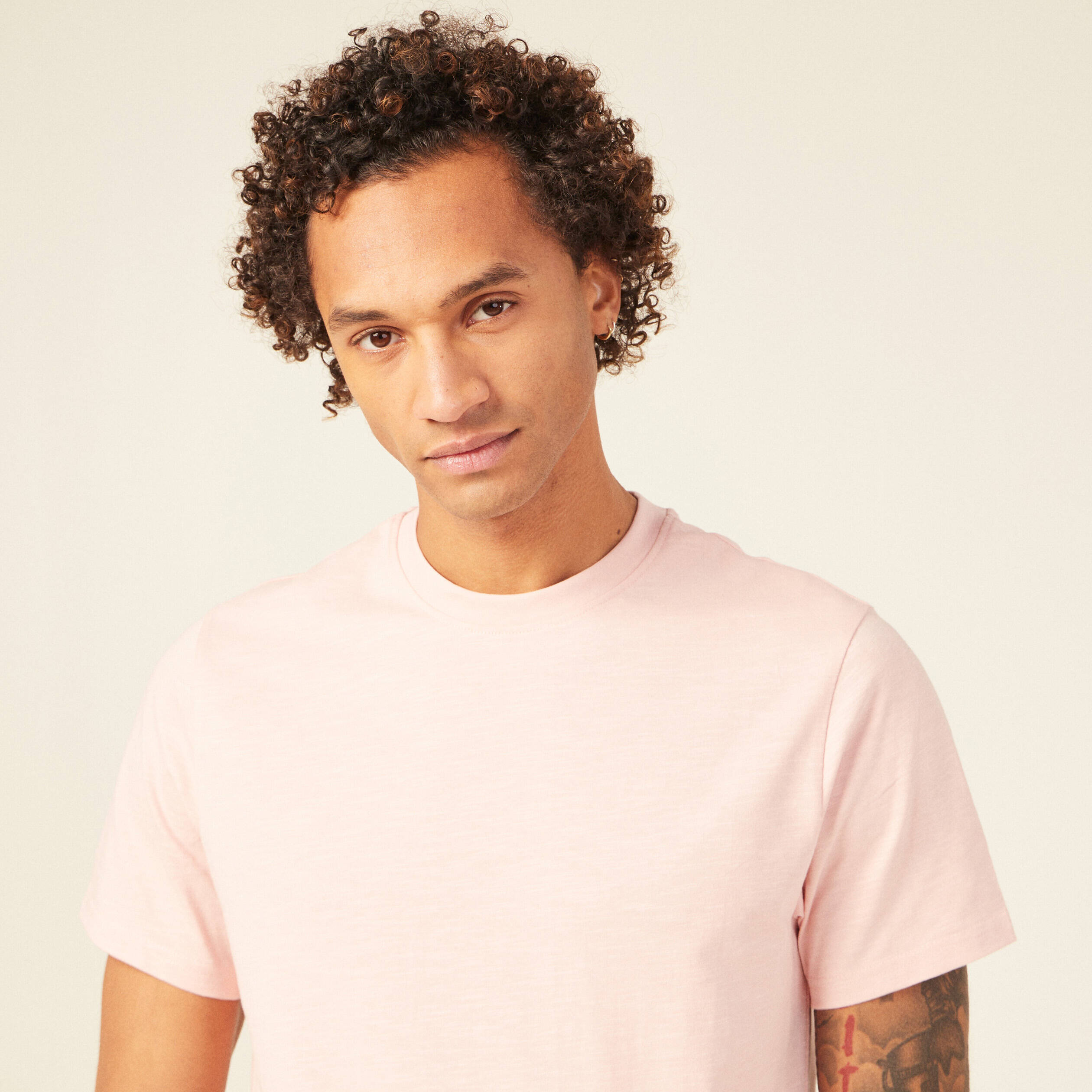t shirt eco responsable rose clair homme T-shirt éco-responsable rose clair homme