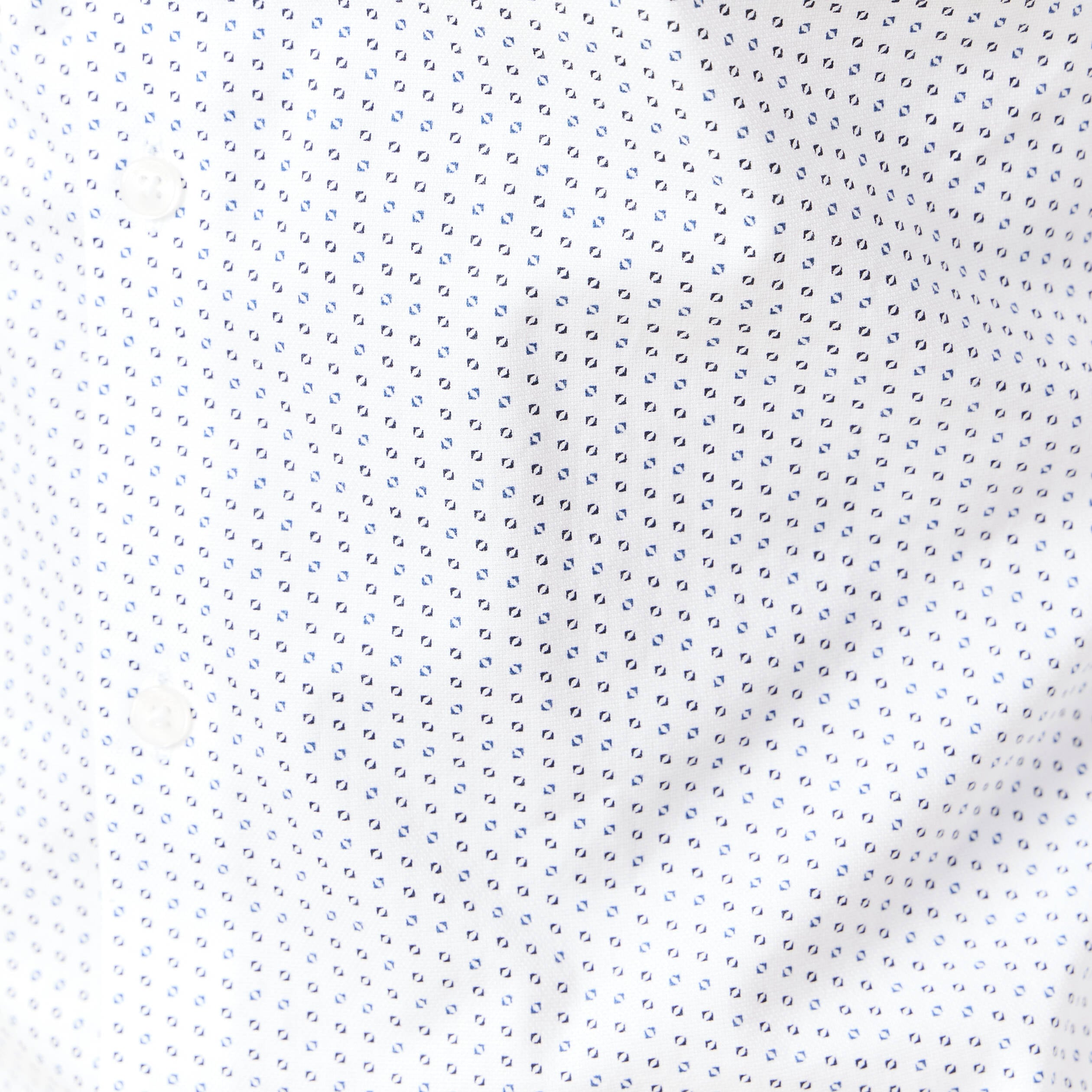 Chemise cintr&eacute;e en coton manches longues blanc homme