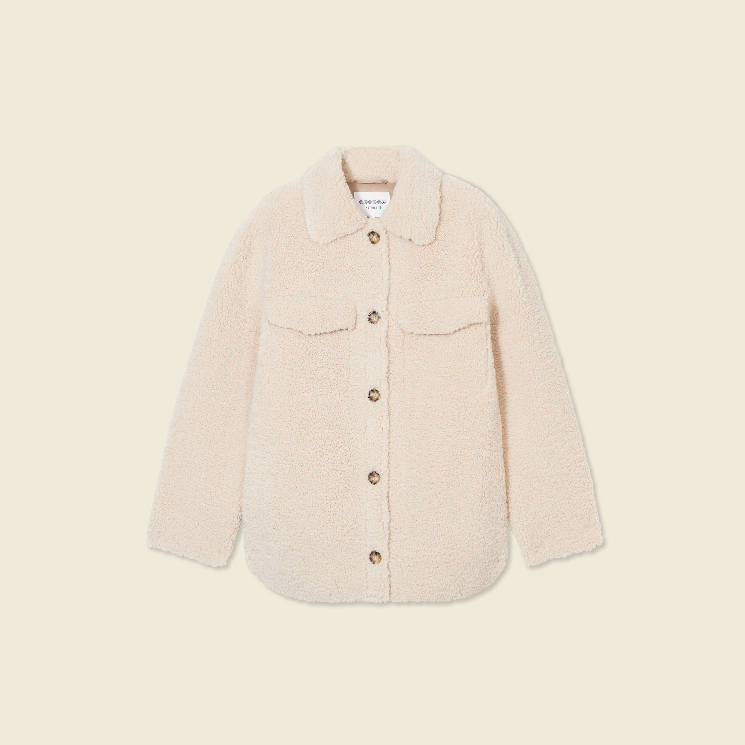 manteau surchemise droit creme femme Manteau surchemise droit creme femme