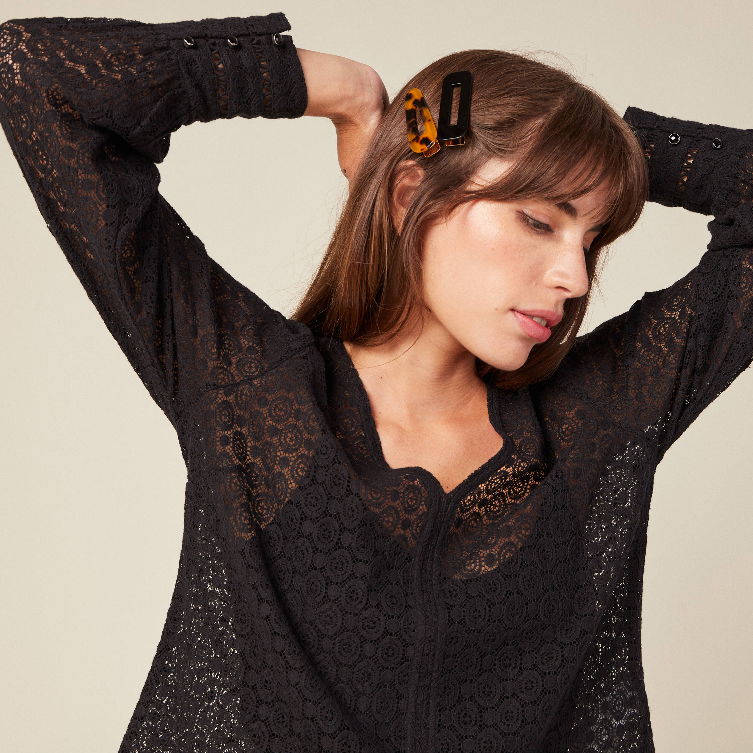 Blouse sales noir femme
