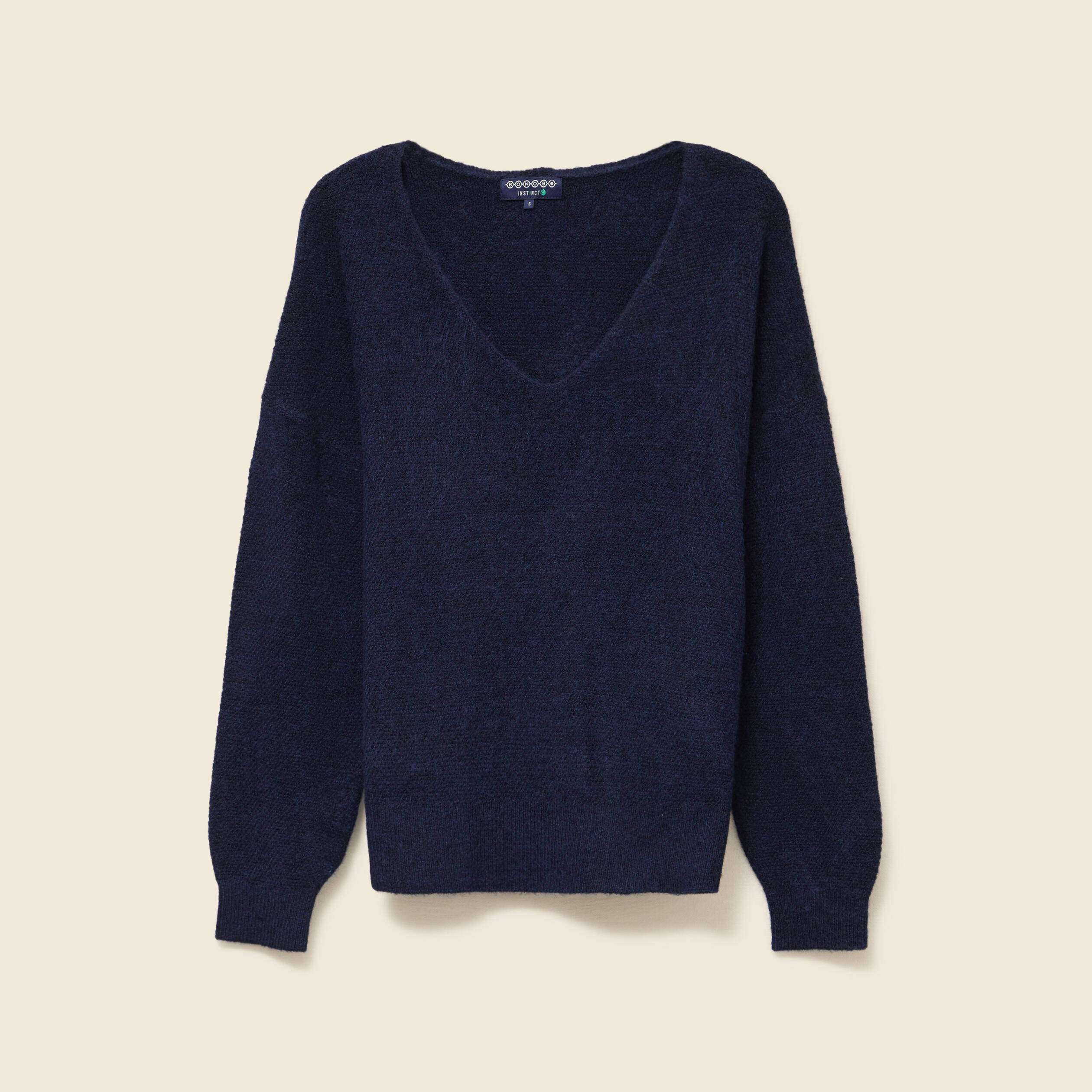 Pull manches longues bleu marine femme