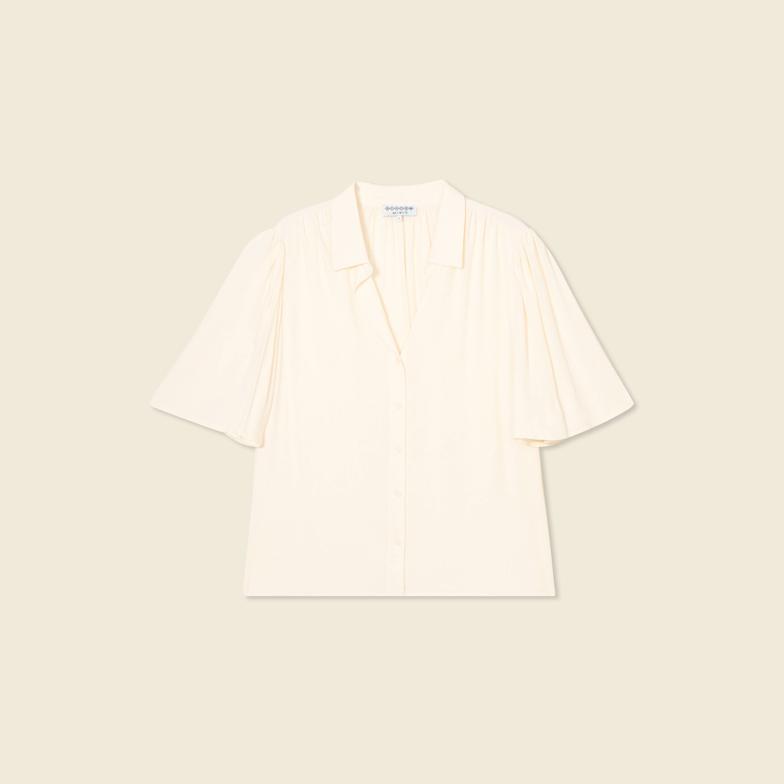 Chemise manches courtes creme femme