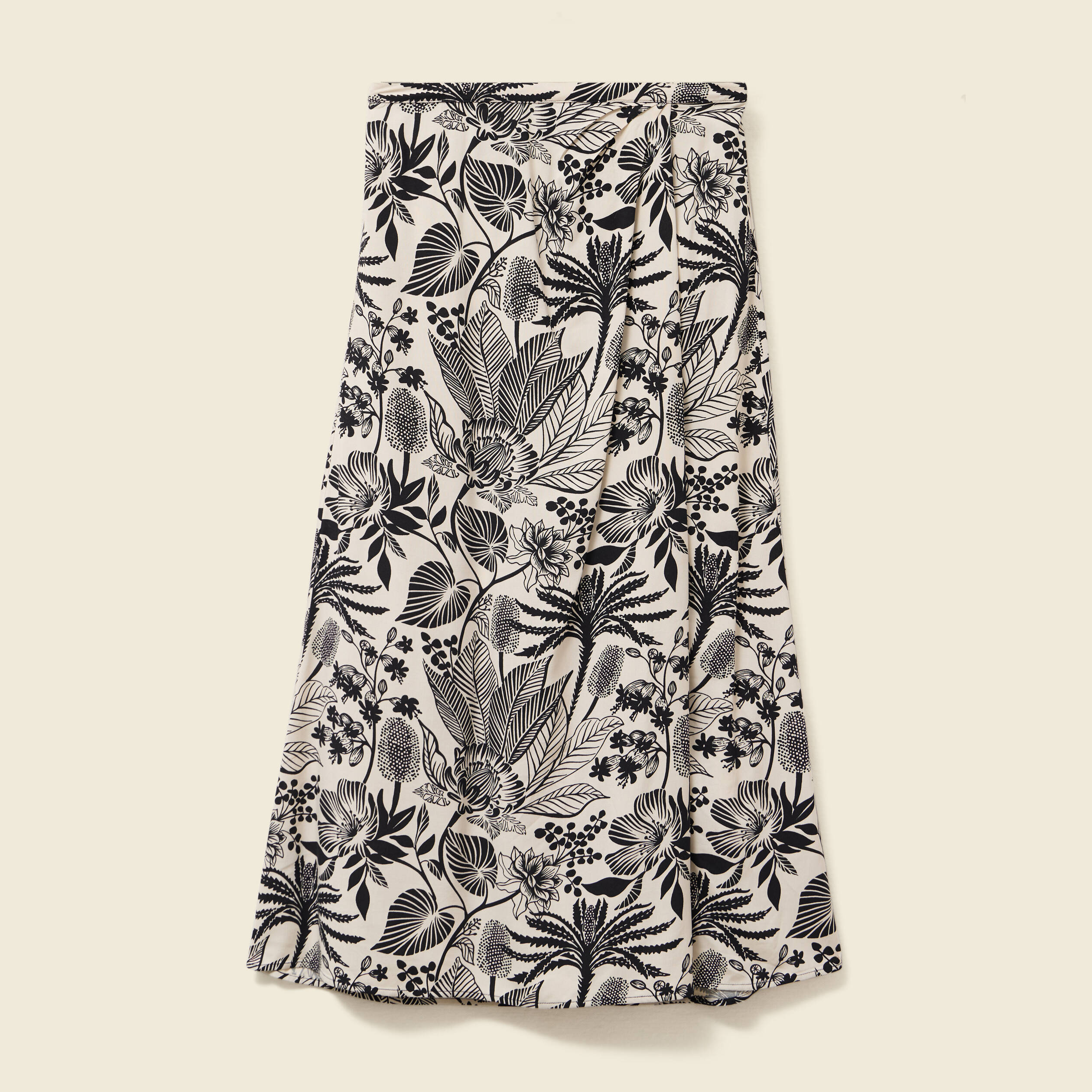 Jupe fluide taille standard blanc femme